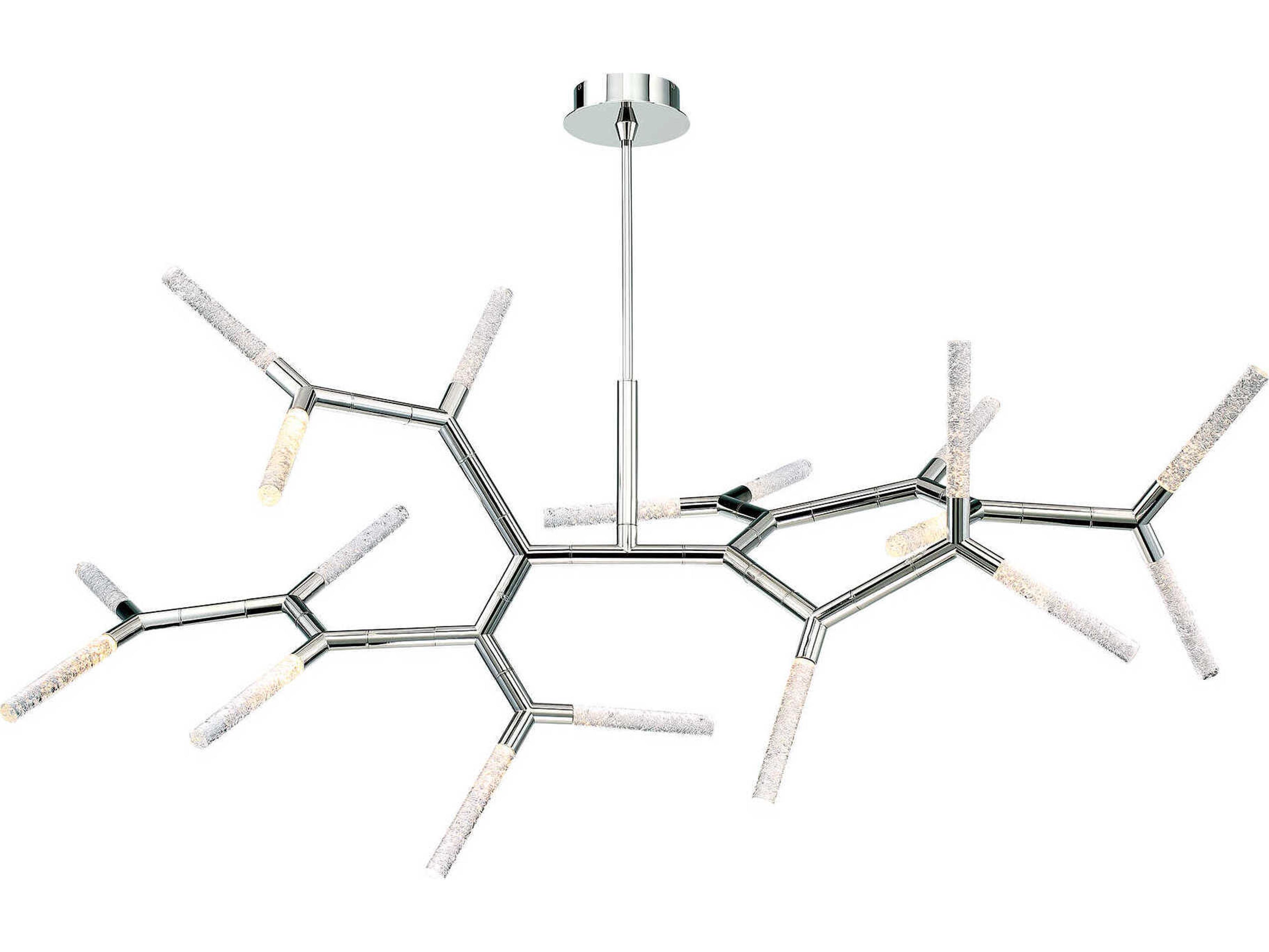 Modern Forms Kryptonite 18-Light8-Light Polished Nickel Glass LED Linear Island Pendant