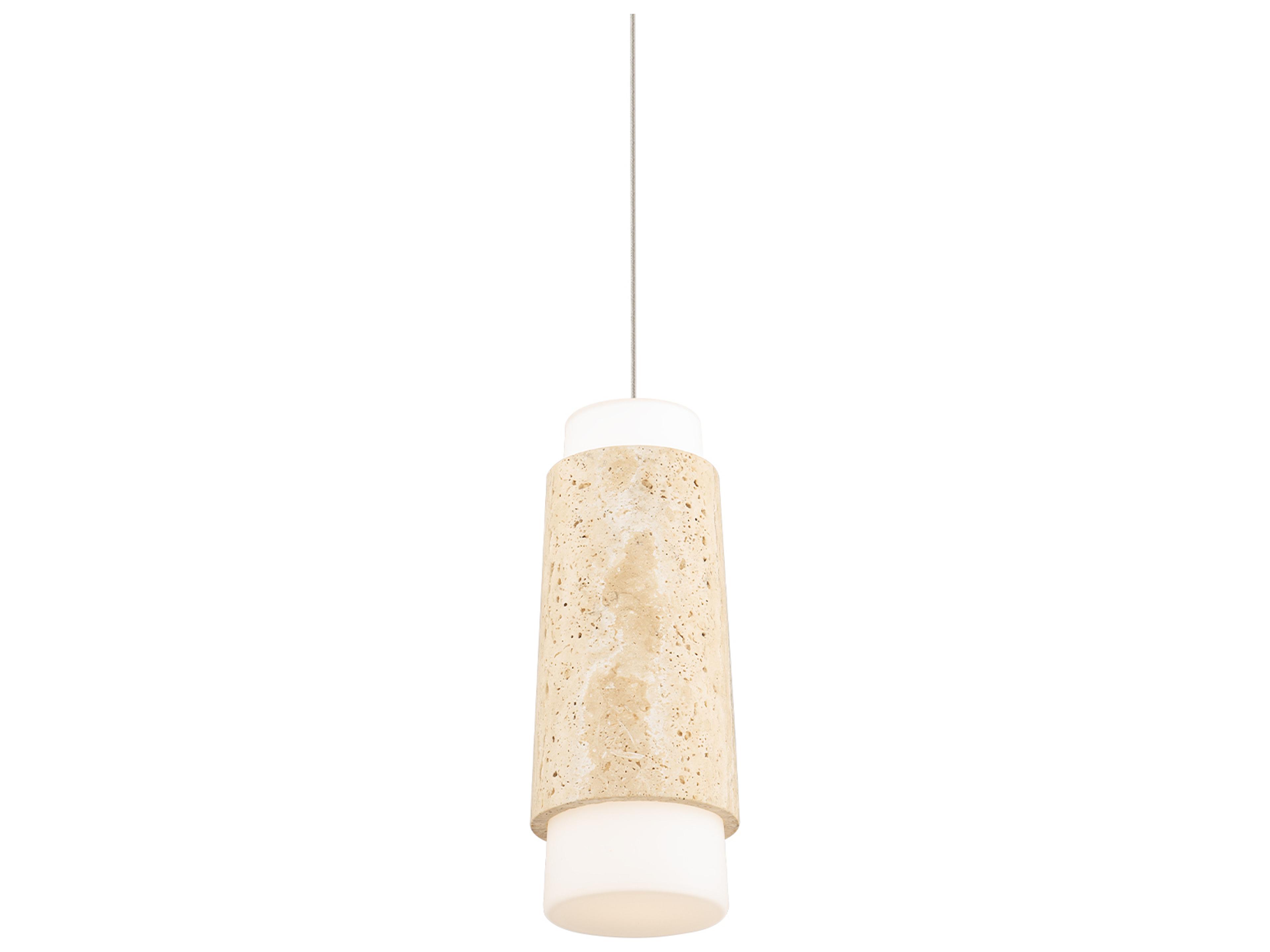 Modern Forms Chauncey 1-Light Beige Travertine Aged Brass Linear Mini Pendant