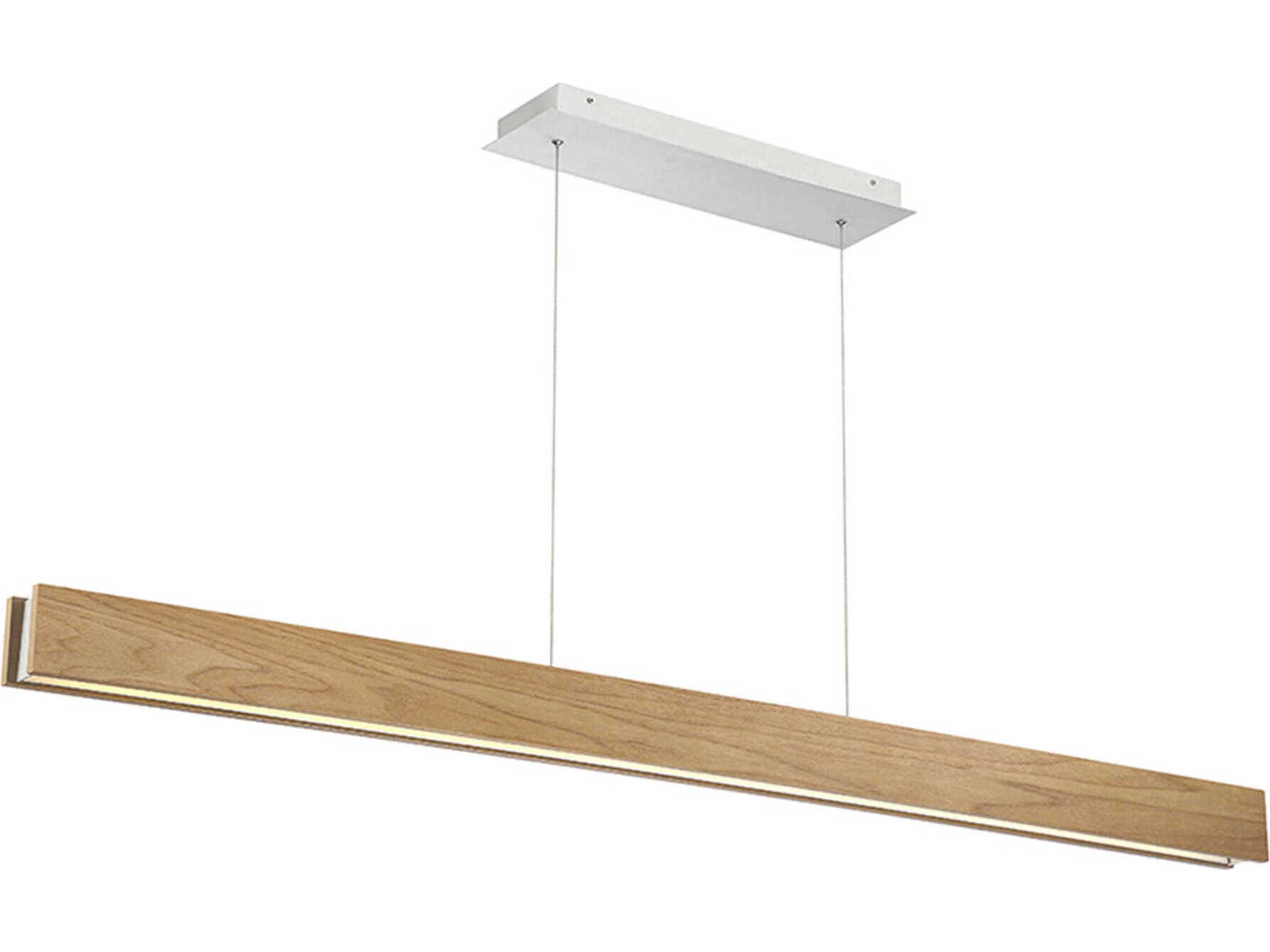 Modern Forms Drift 1-Light Walnut Brown Glass LED Linear Island Pendant