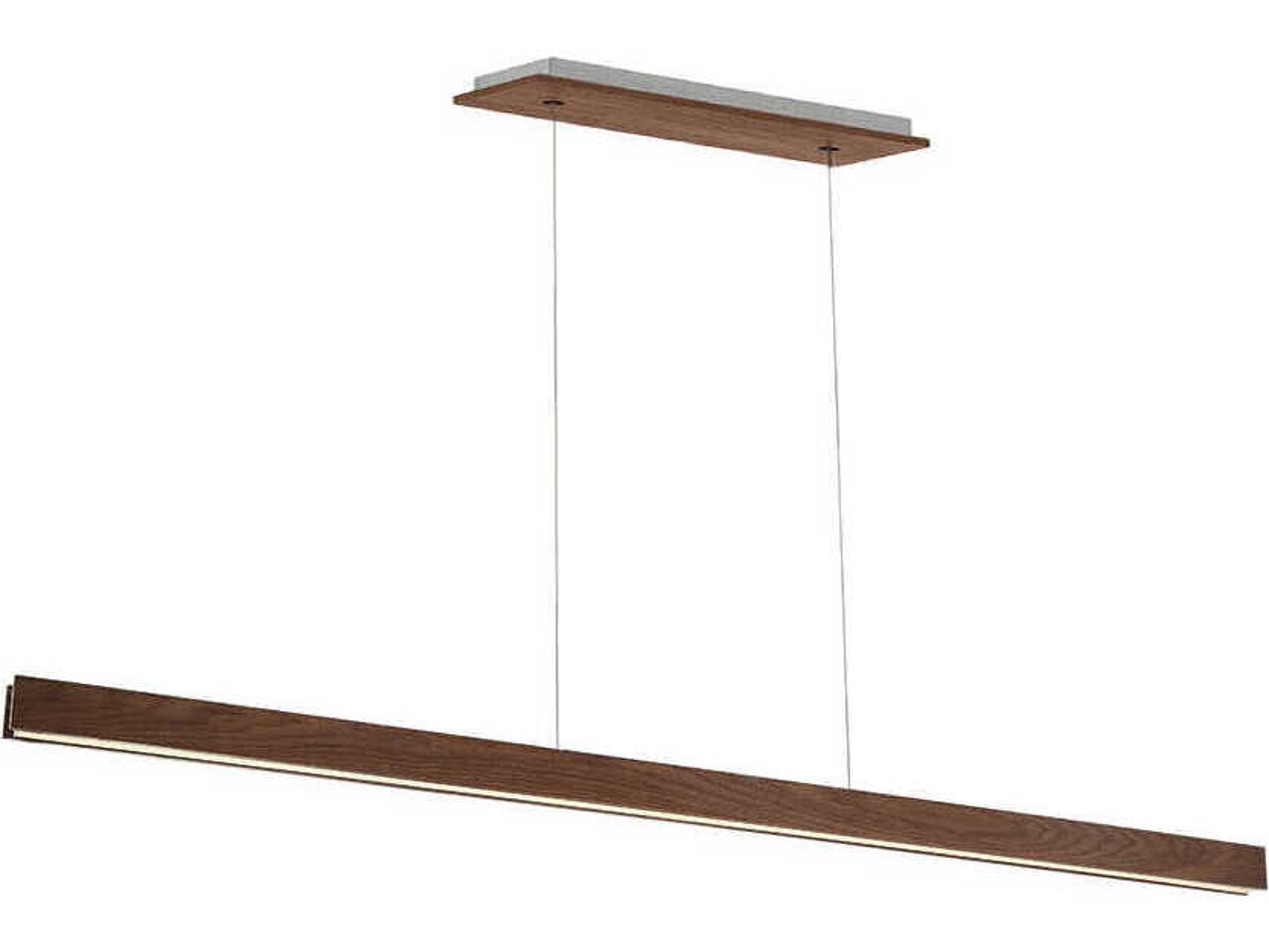 Modern Forms Drift 1-Light Dark Walnut Brown Glass LED Linear Island Pendant