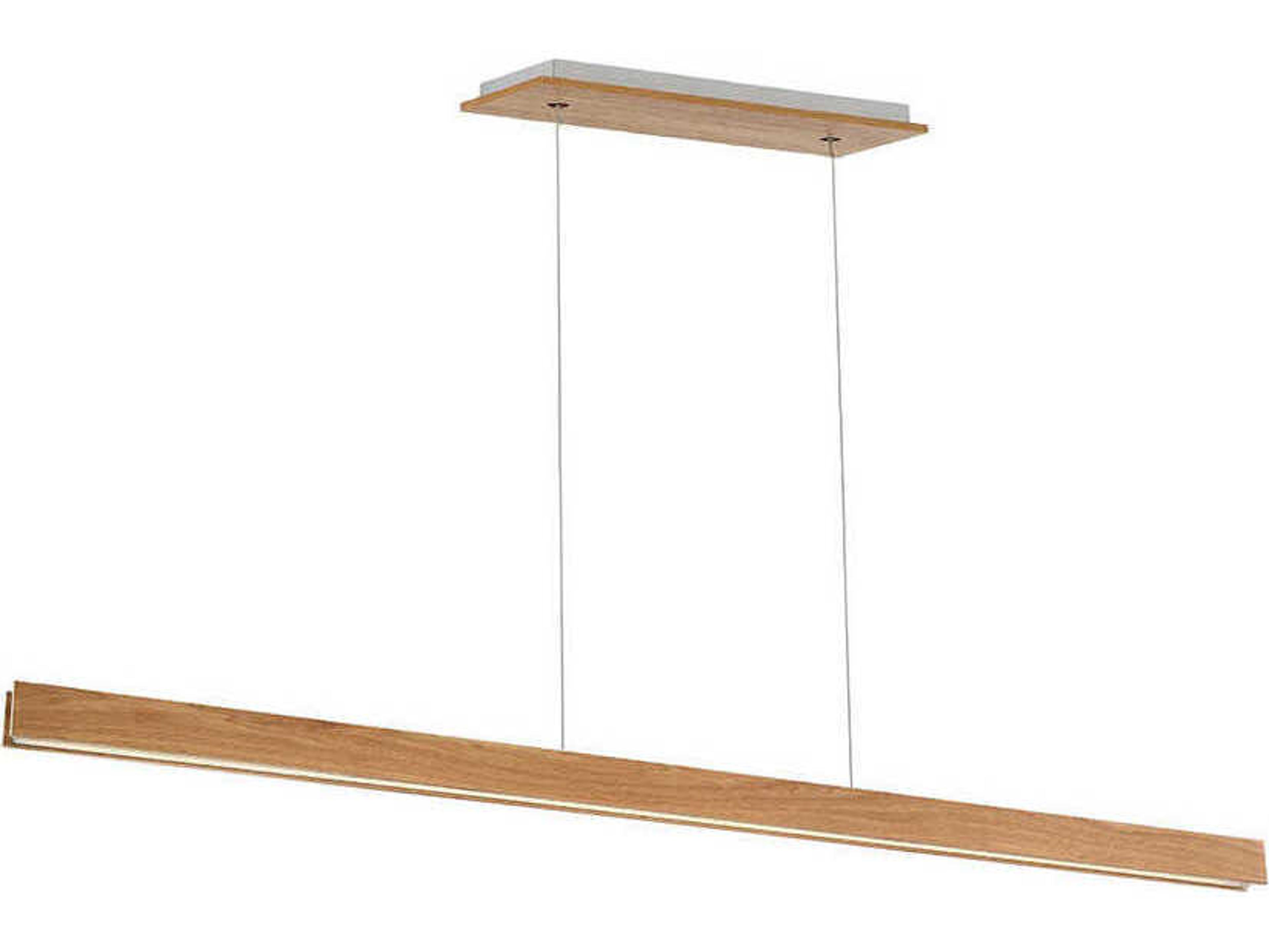 Modern Forms Drift 1-Light Walnut Brown Glass LED Linear Island Pendant