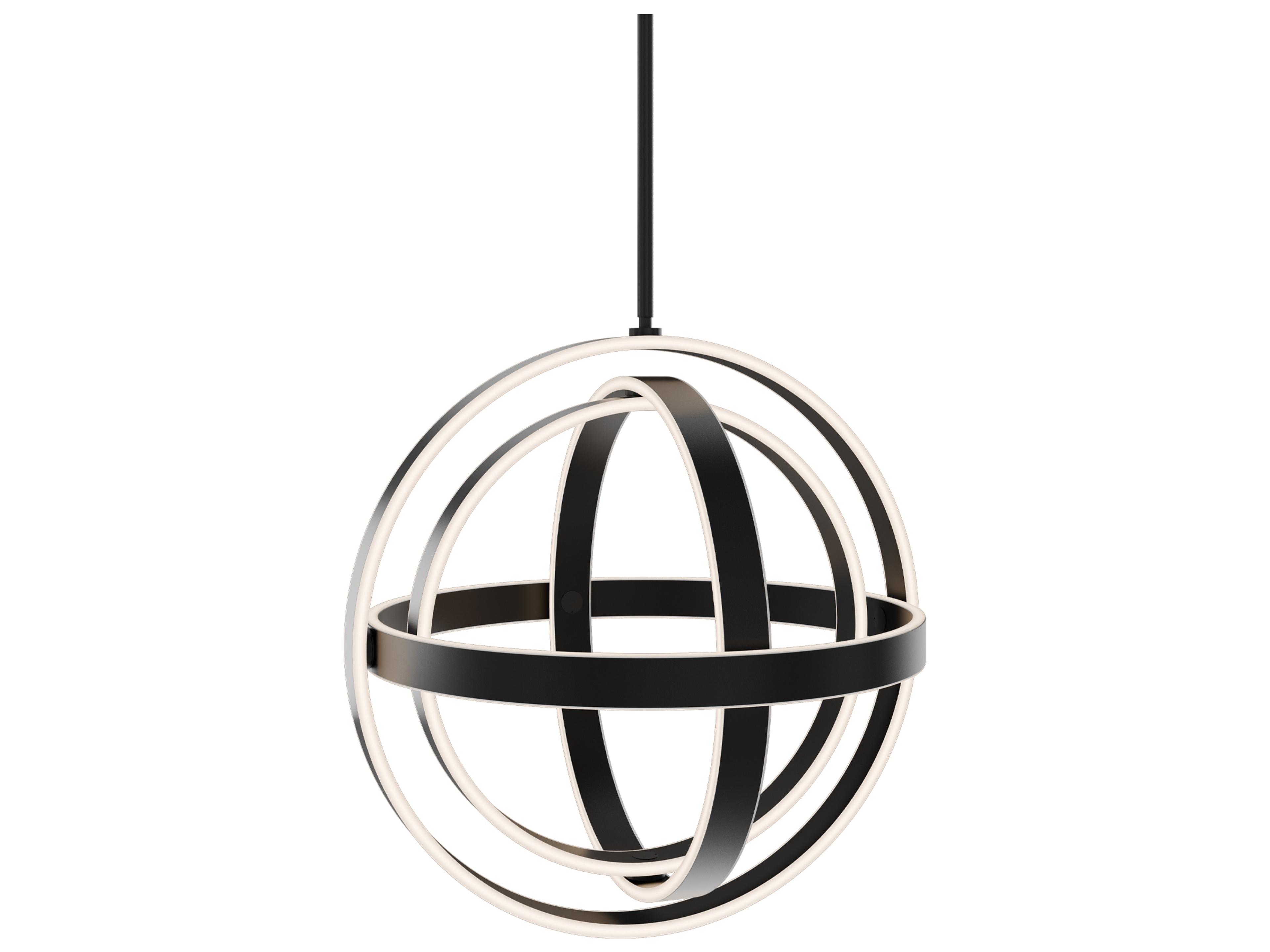 Modern Forms Kinetic 1-Light Black Globe Pendant