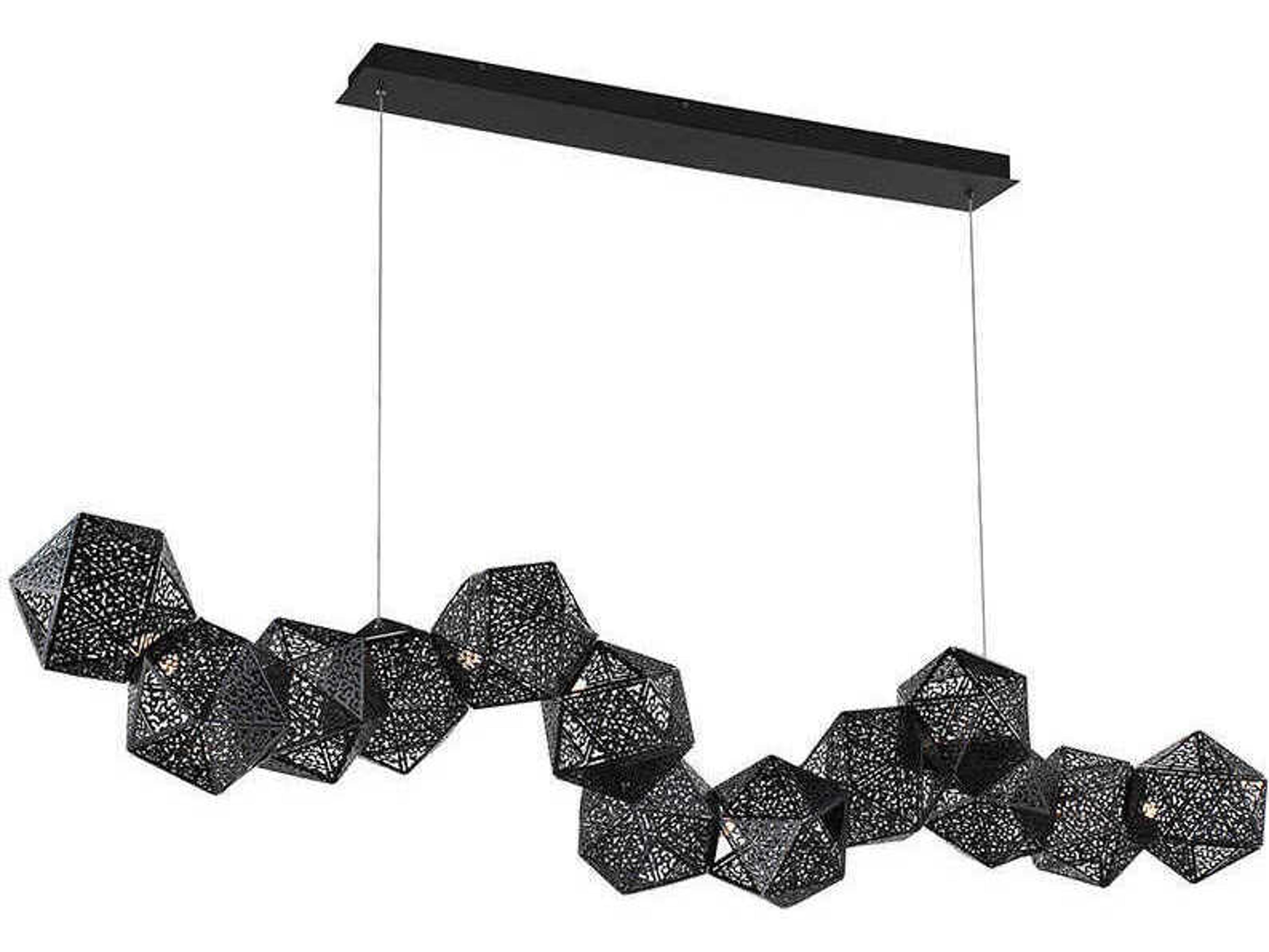 Modern Forms Riddle 13-Light Black LED Geometric Linear Island Pendant