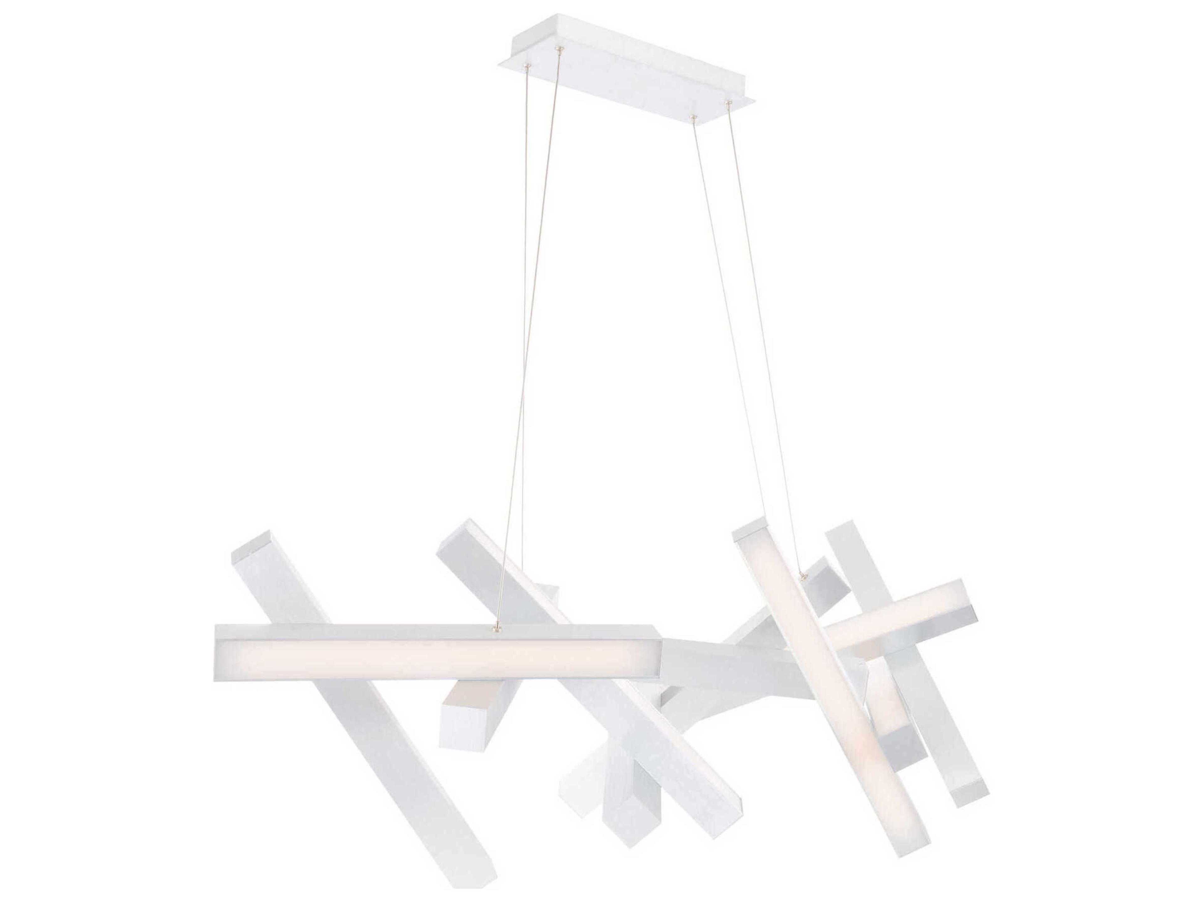 Modern Forms Chaos 11-Light Brushed Aluminum Silver LED Linear Island Pendant
