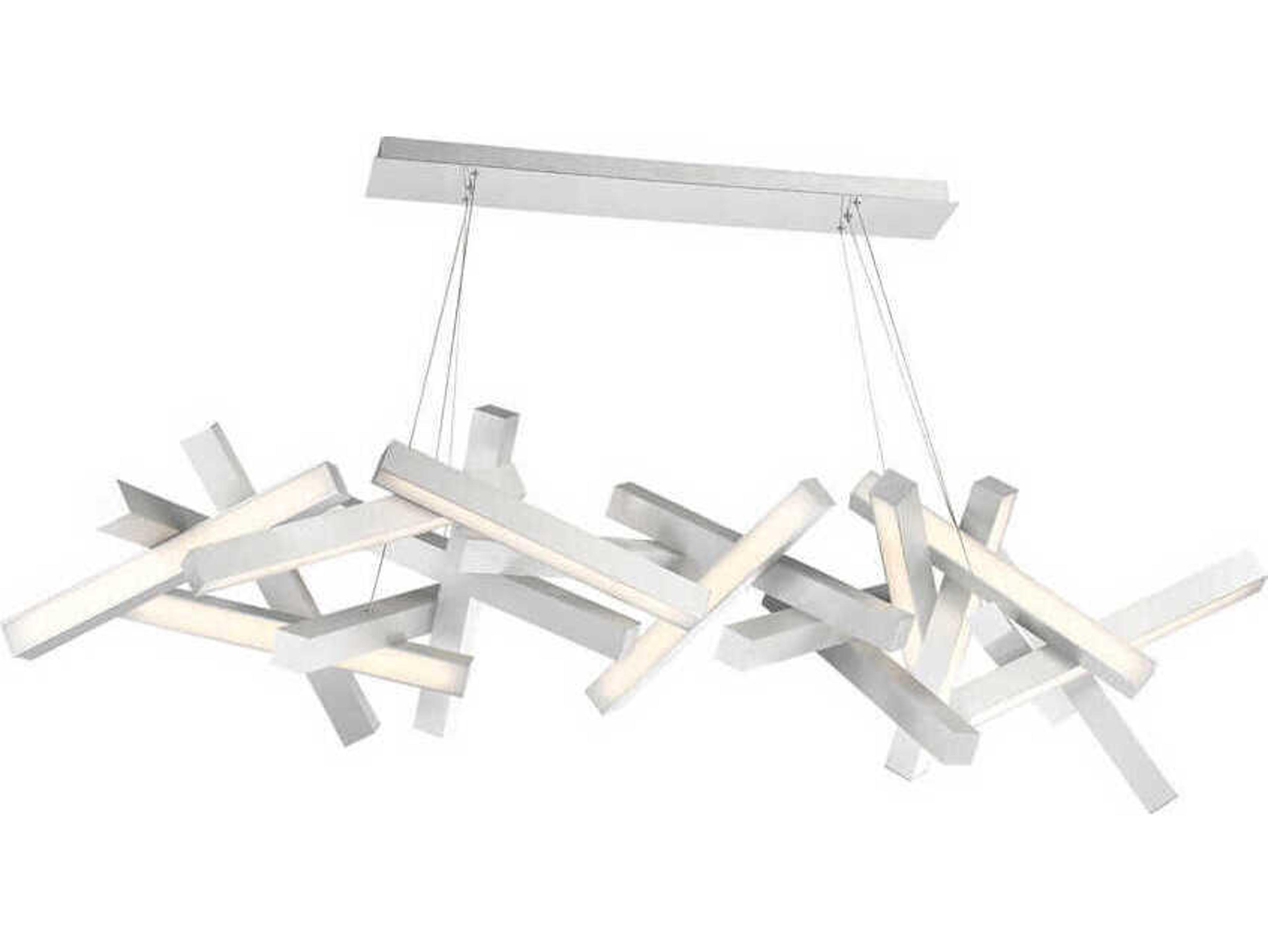 Modern Forms Chaos 19-Light9-Light Brushed Aluminum Silver LED Linear Island Pendant