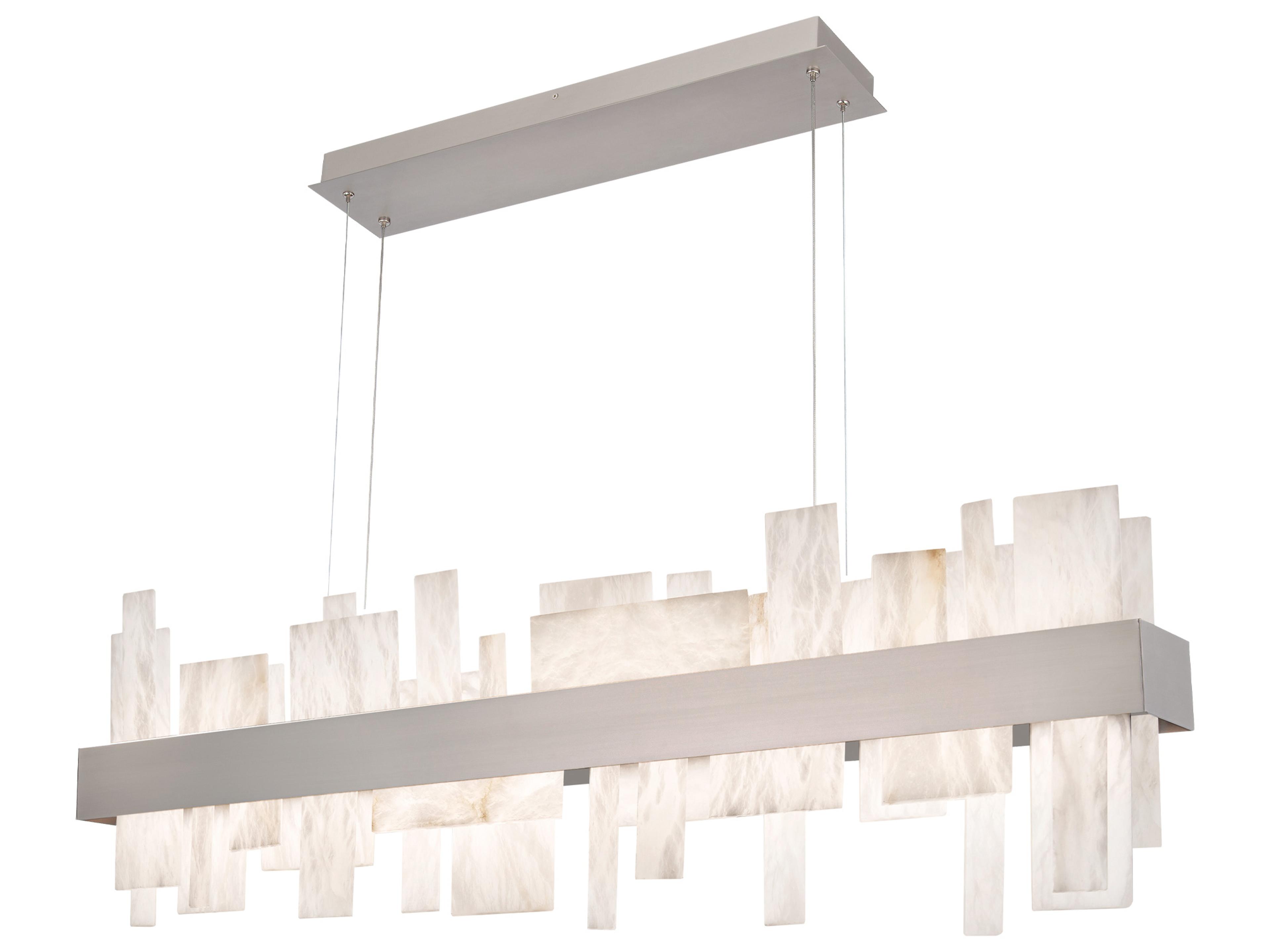 Modern Forms Acropolis 1-Light Brushed Nickel LED Geometric Linear Island Pendant