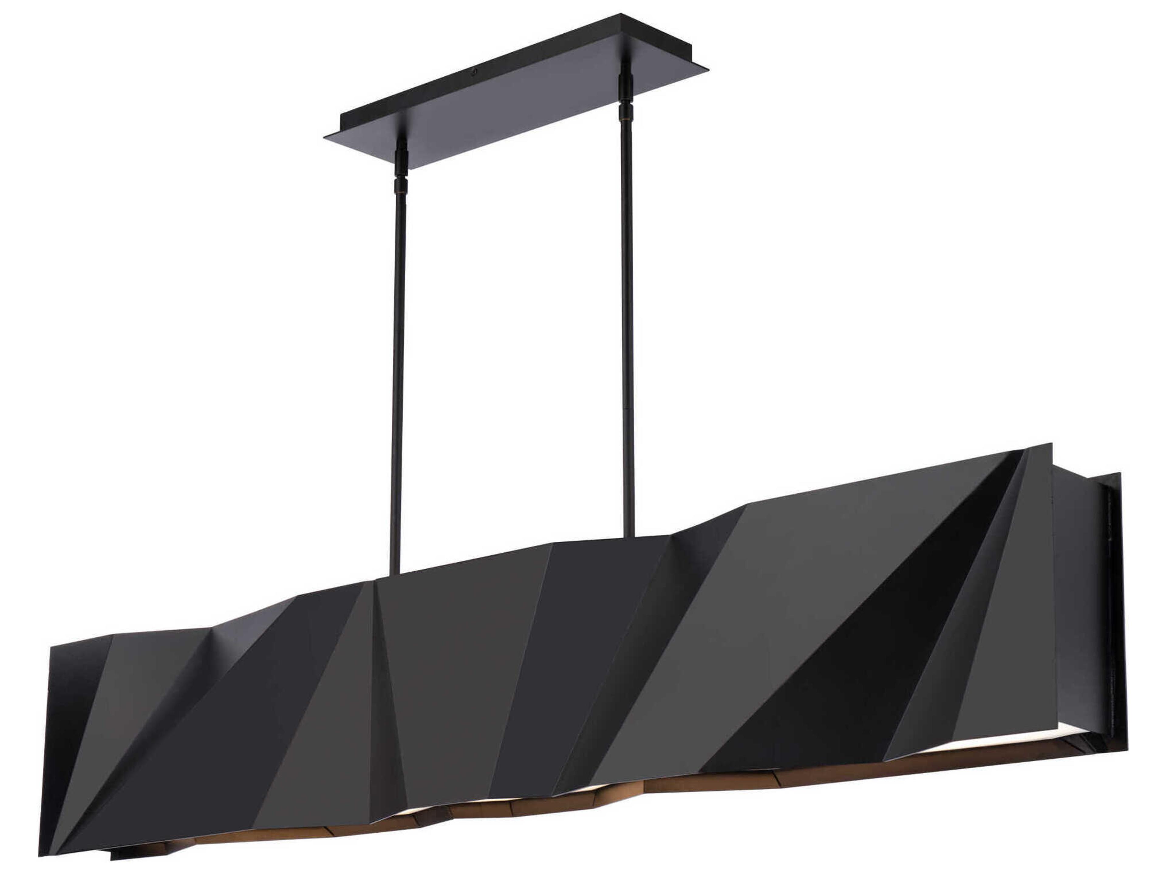 Modern Forms Intrasection 1-Light Black LED Geometric Linear Island Pendant