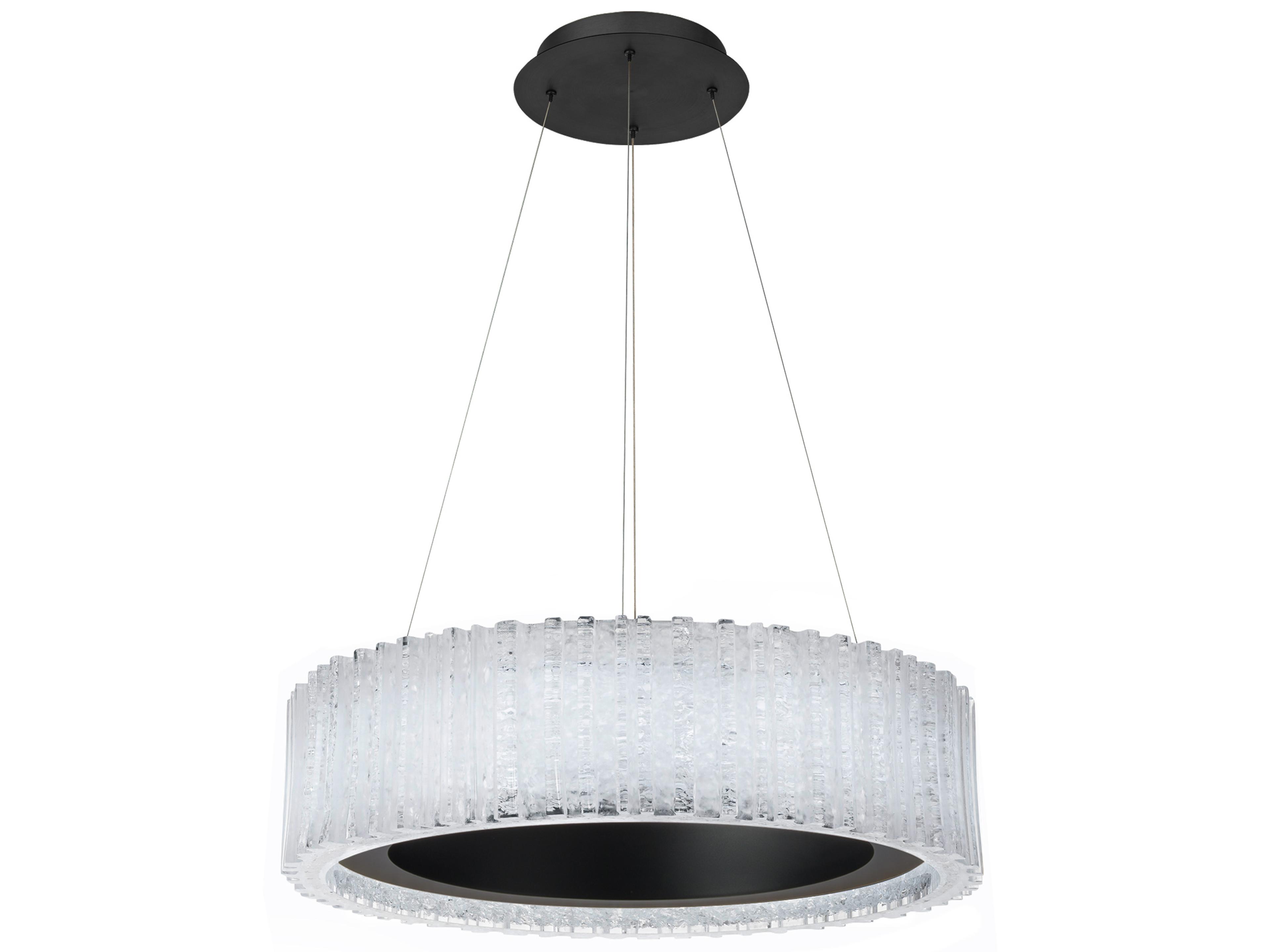 Modern Forms Rhiannon 1-Light Black Crystal LED Round Pendant