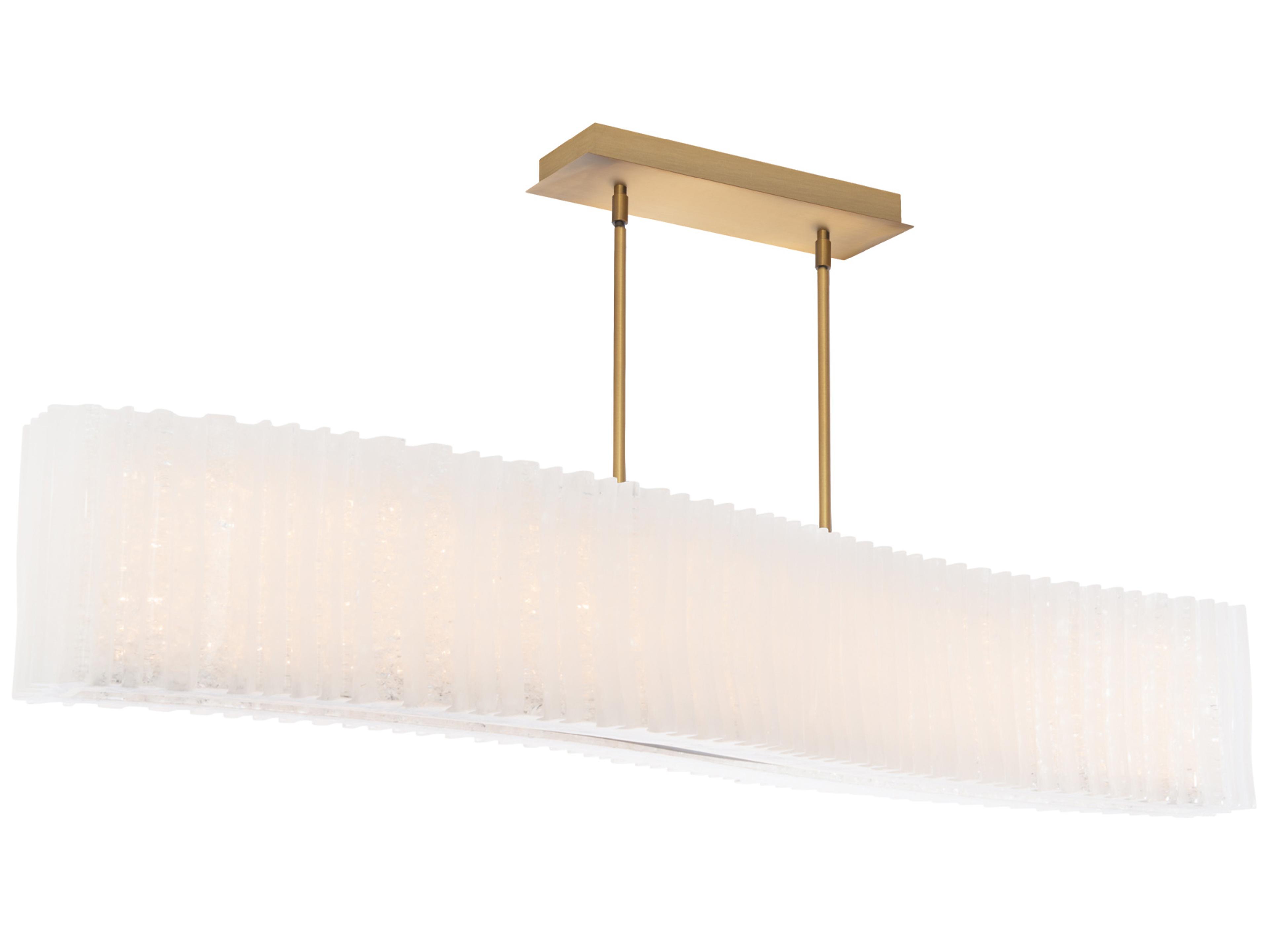 Modern Forms Rhiannon 1-Light Aged Brass Crystal LED Linear Island Pendant
