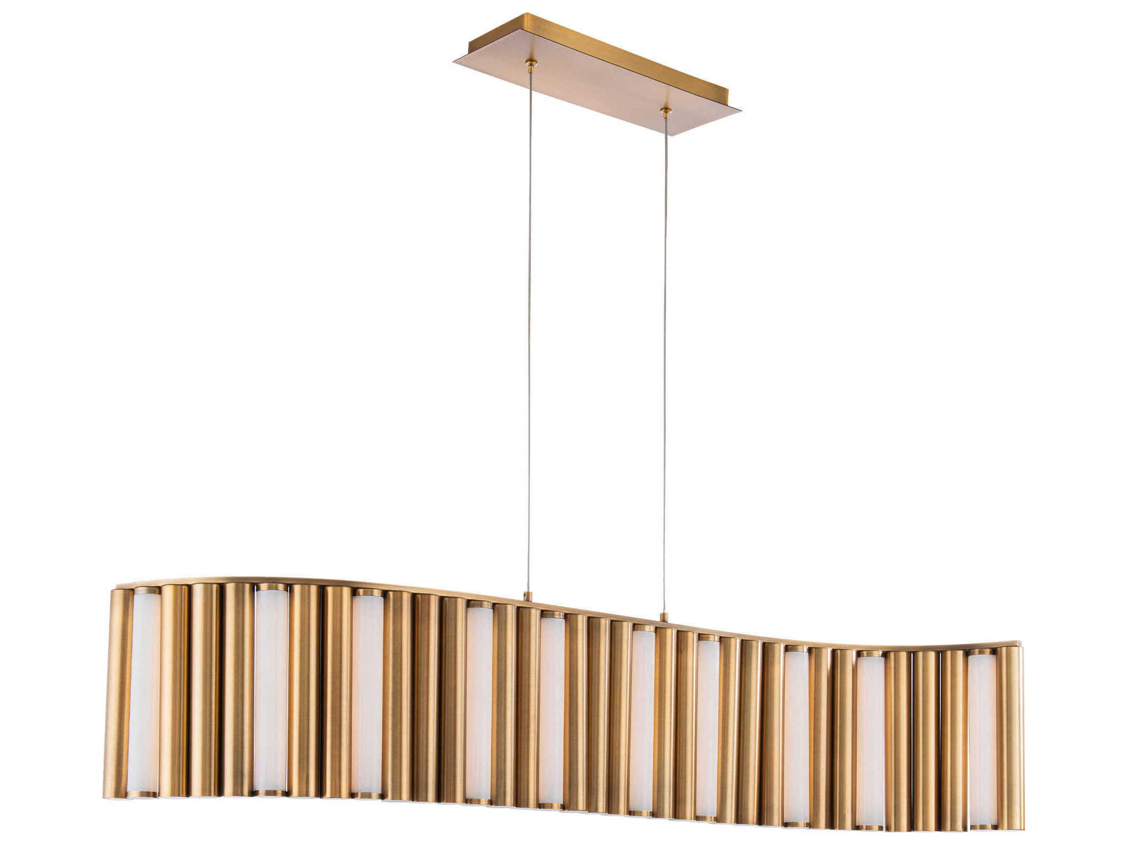 Modern Forms Aretha 1-Light Aged Brass LED Linear Island Pendant