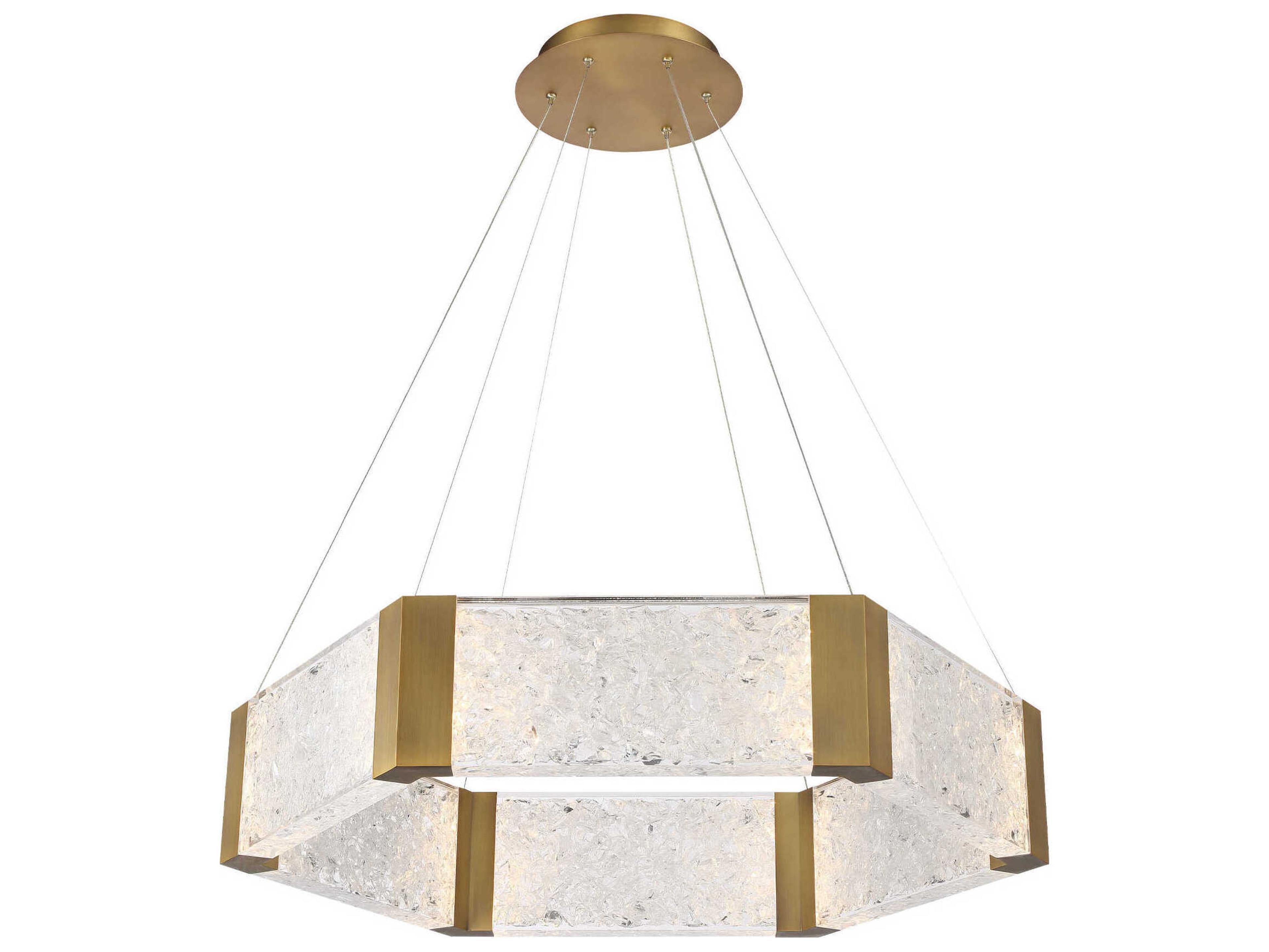 Modern Forms Forever 1-Light Aged Brass Crystal LED Pendant