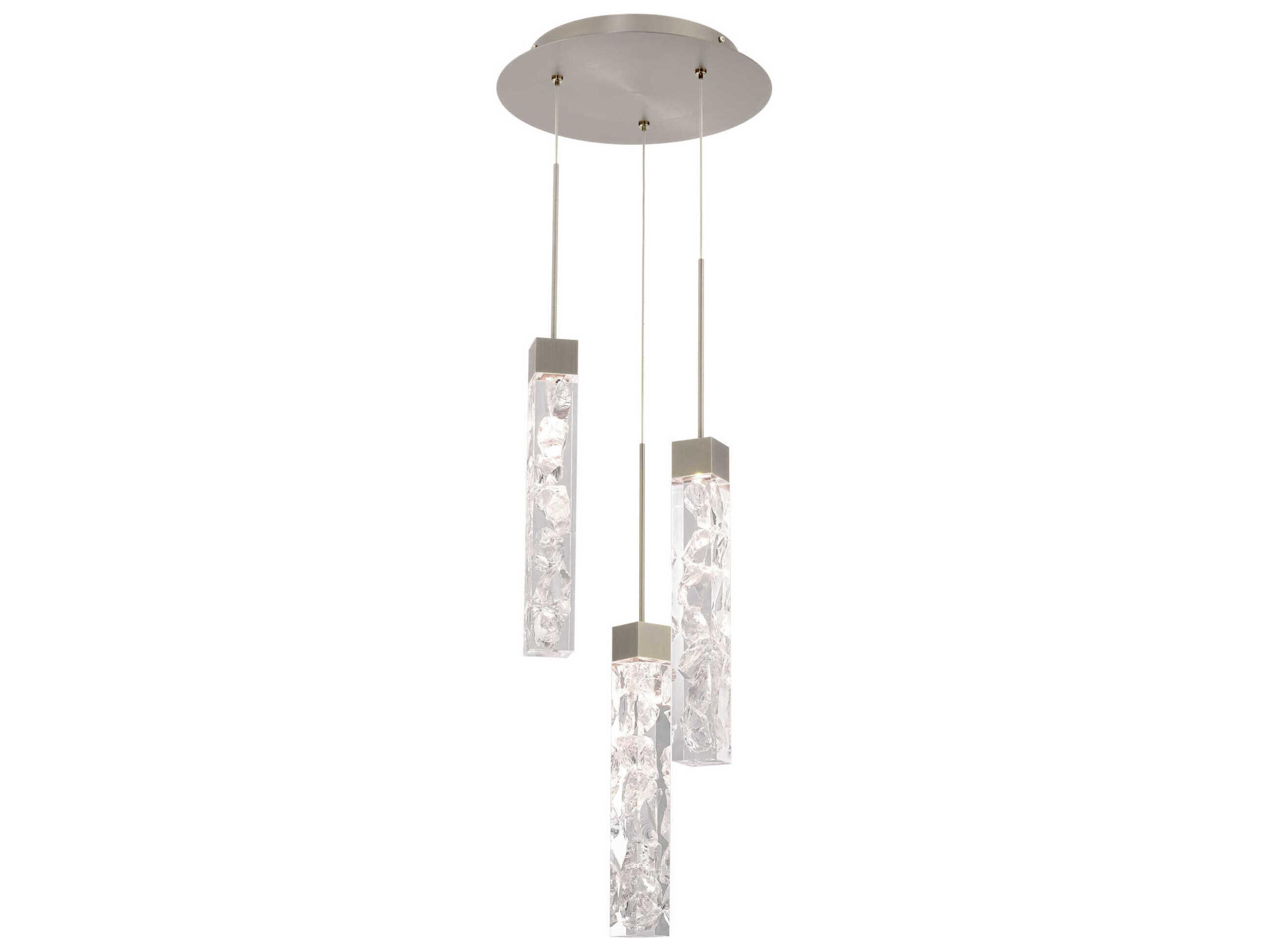 Modern Forms Minx 3-Light Antique Nickel Crystal LED Linear Mini Pendant