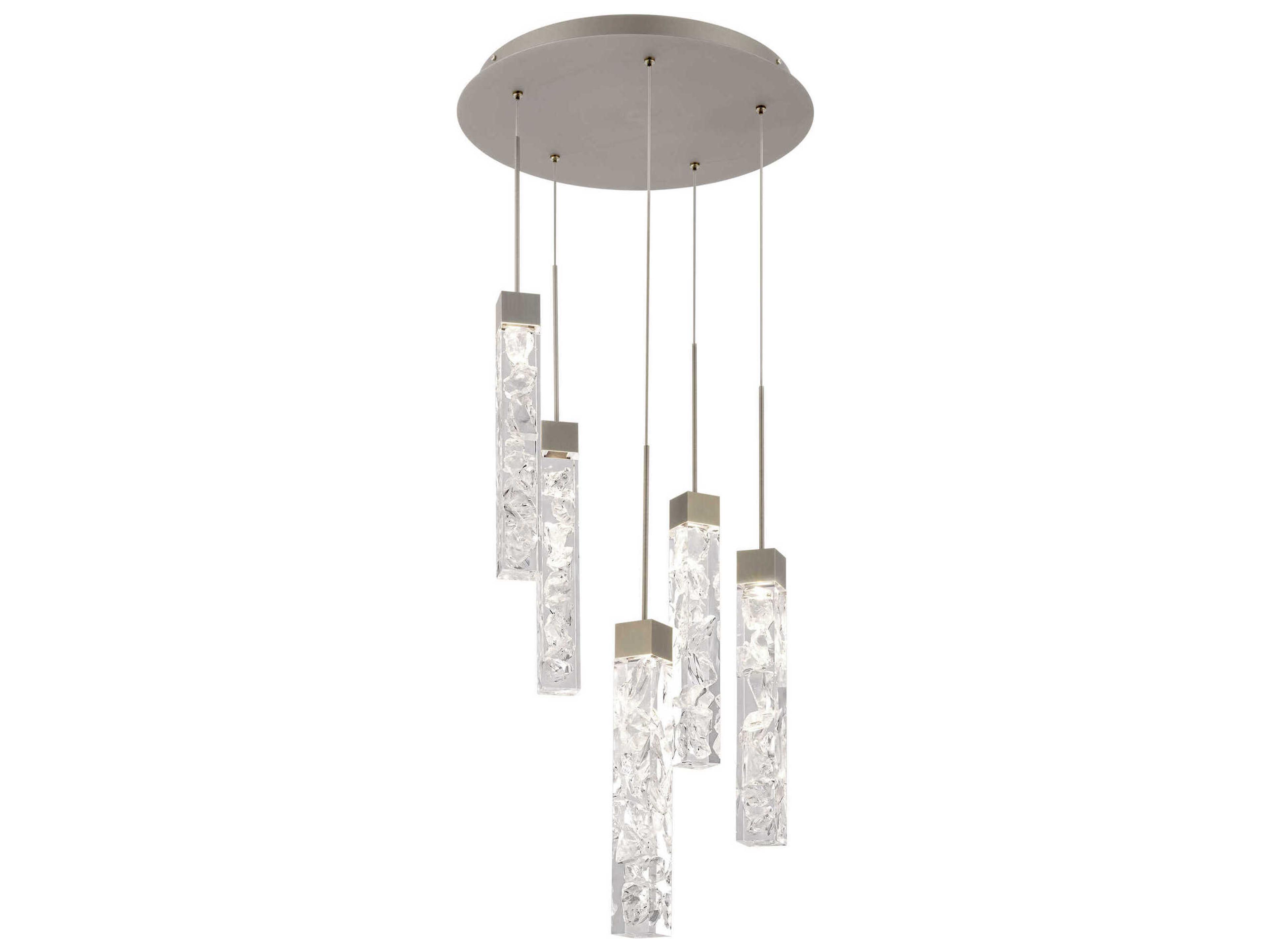 Modern Forms Minx 5-Light Antique Nickel Crystal LED Linear Pendant