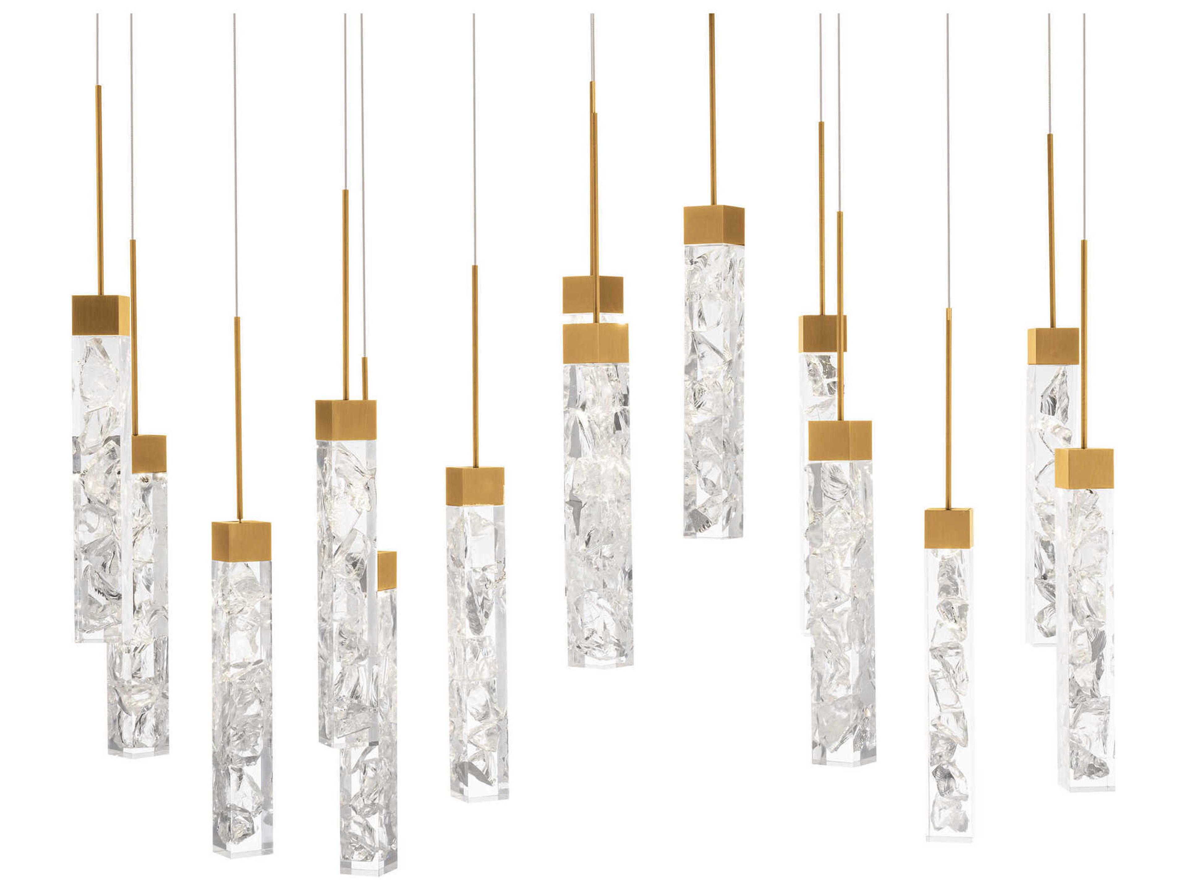 Modern Forms Minx 14-Light Aged Brass Linear Island Pendant