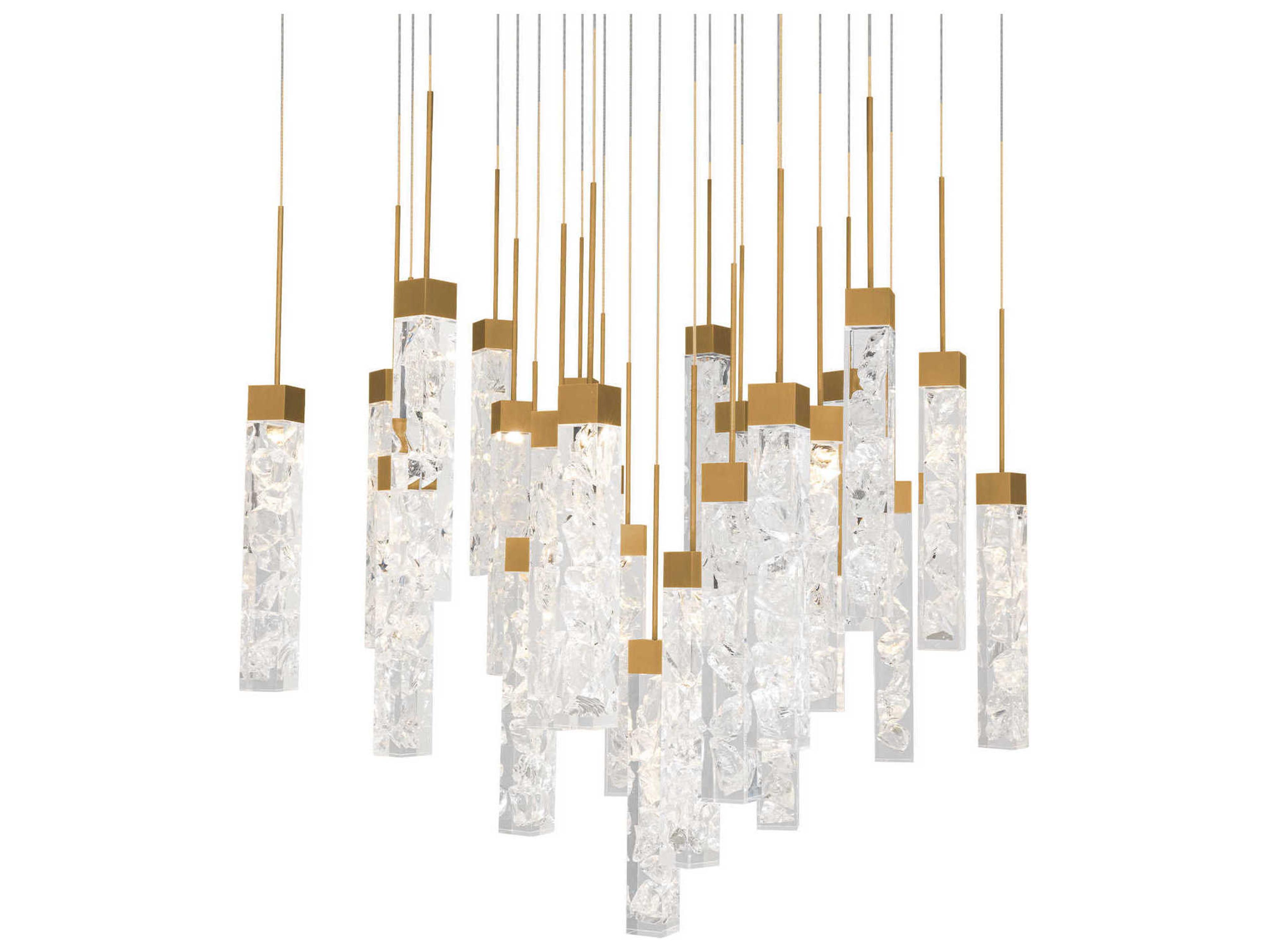 Modern Forms Minx 25-Light Aged Brass Linear Pendant