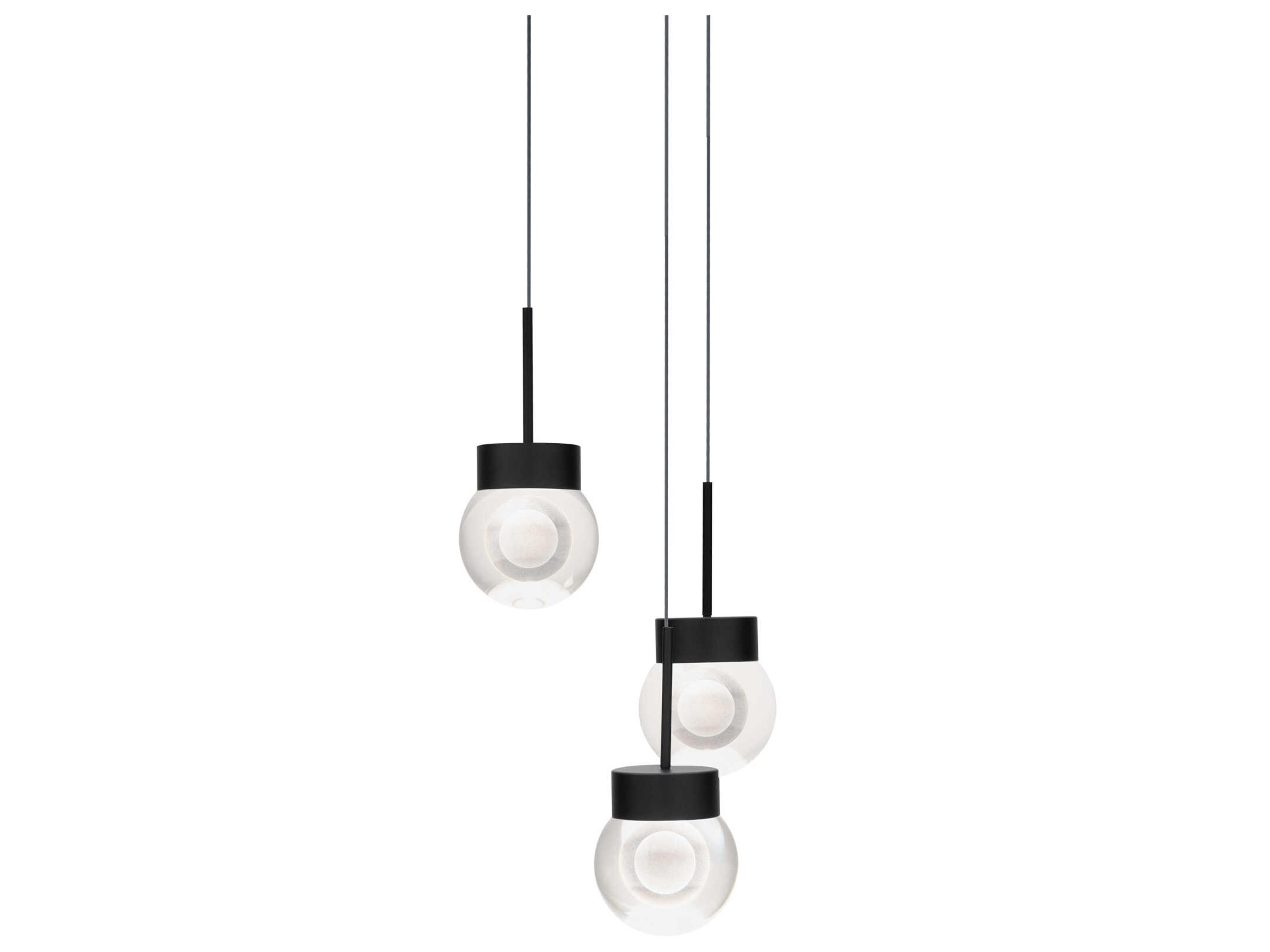 Modern Forms Double Bubble 3-Light Black Globe Mini Pendant