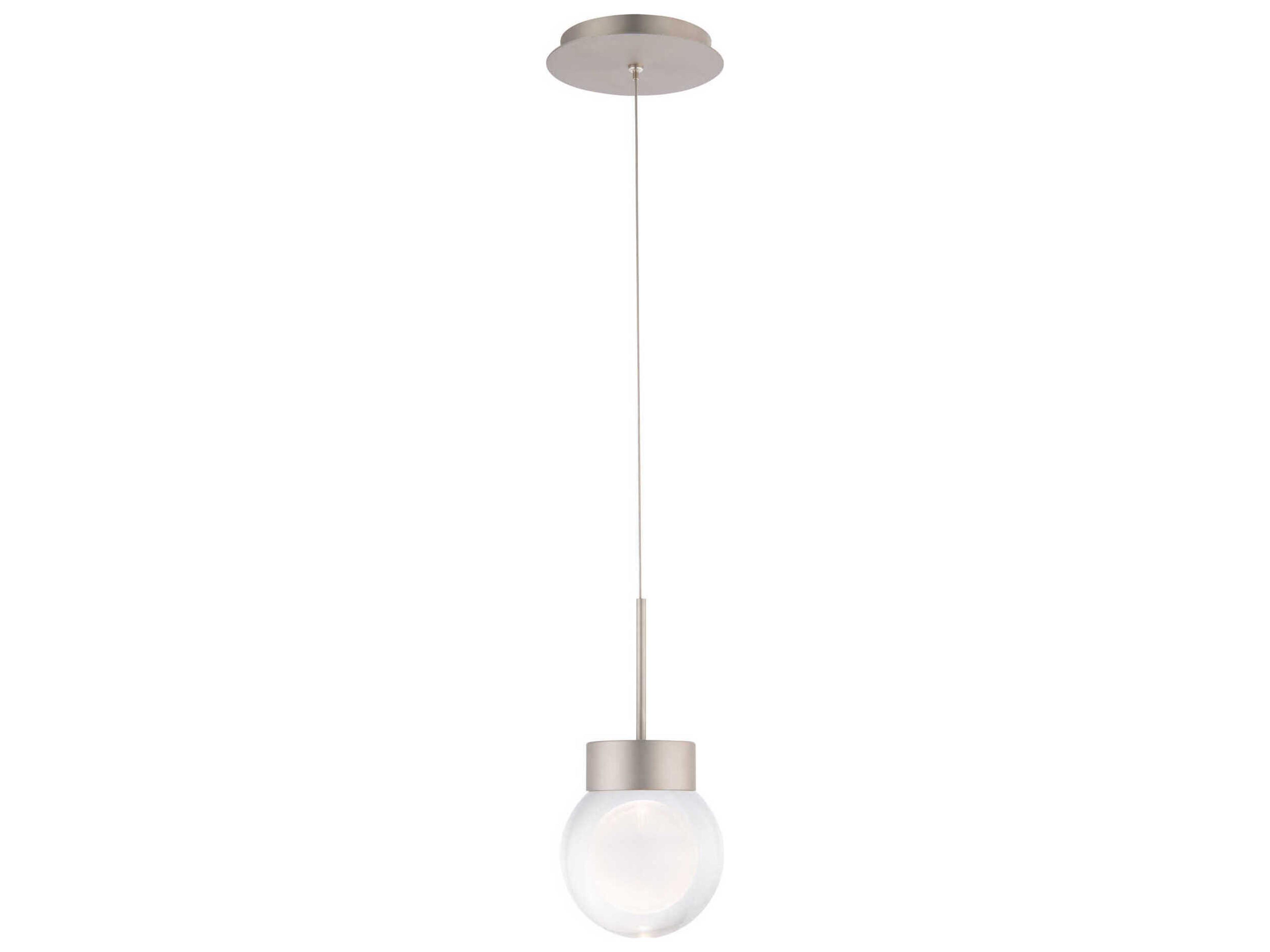 Modern Forms Double Bubble 1-Light Satin Nickel Crystal LED Globe Mini Pendant