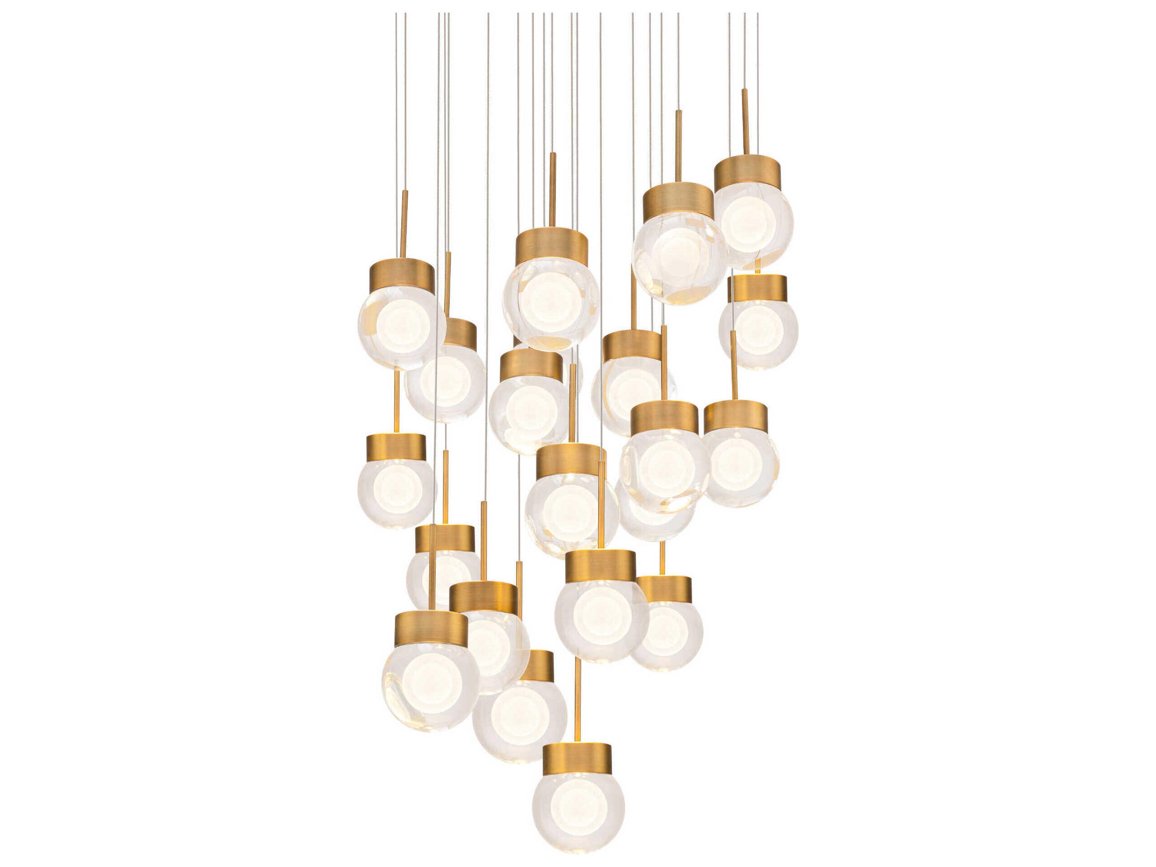 Modern Forms Double Bubble 21-Light Aged Brass Globe Pendant