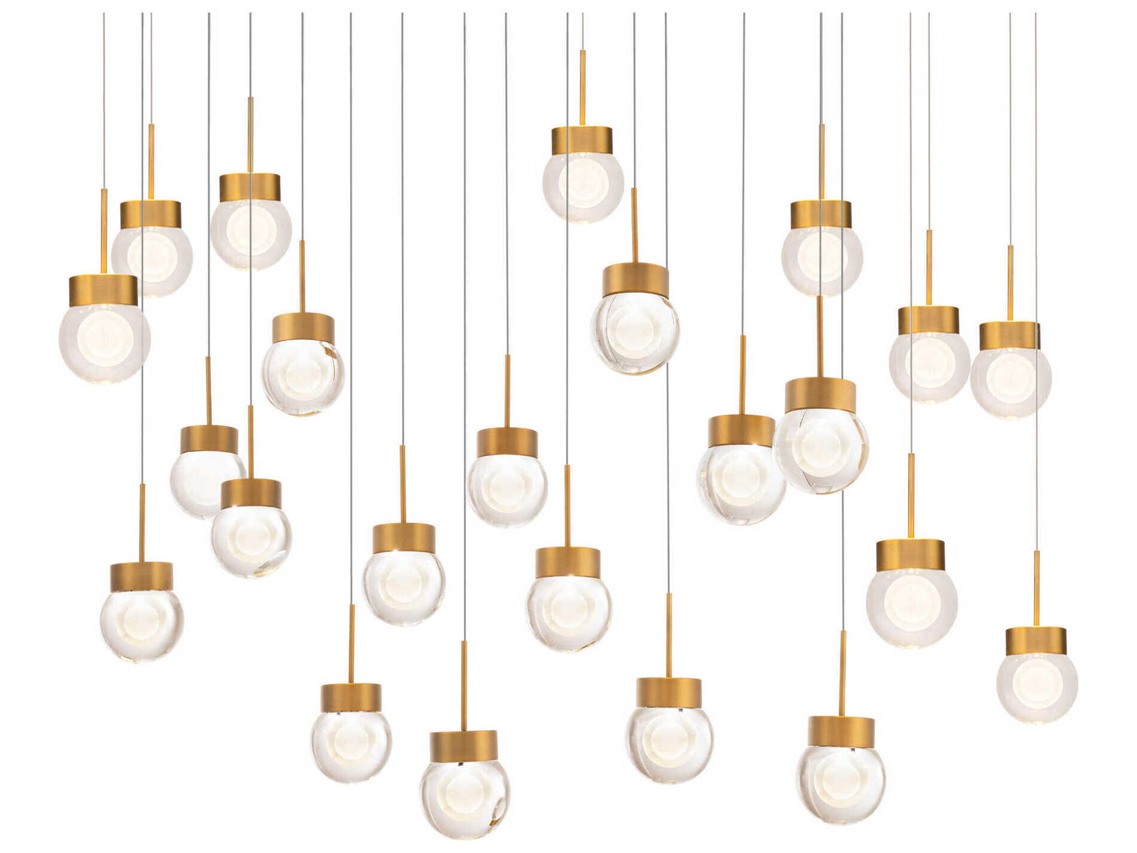 Modern Forms Double Bubble 23-Light Aged Brass Globe Island Pendant