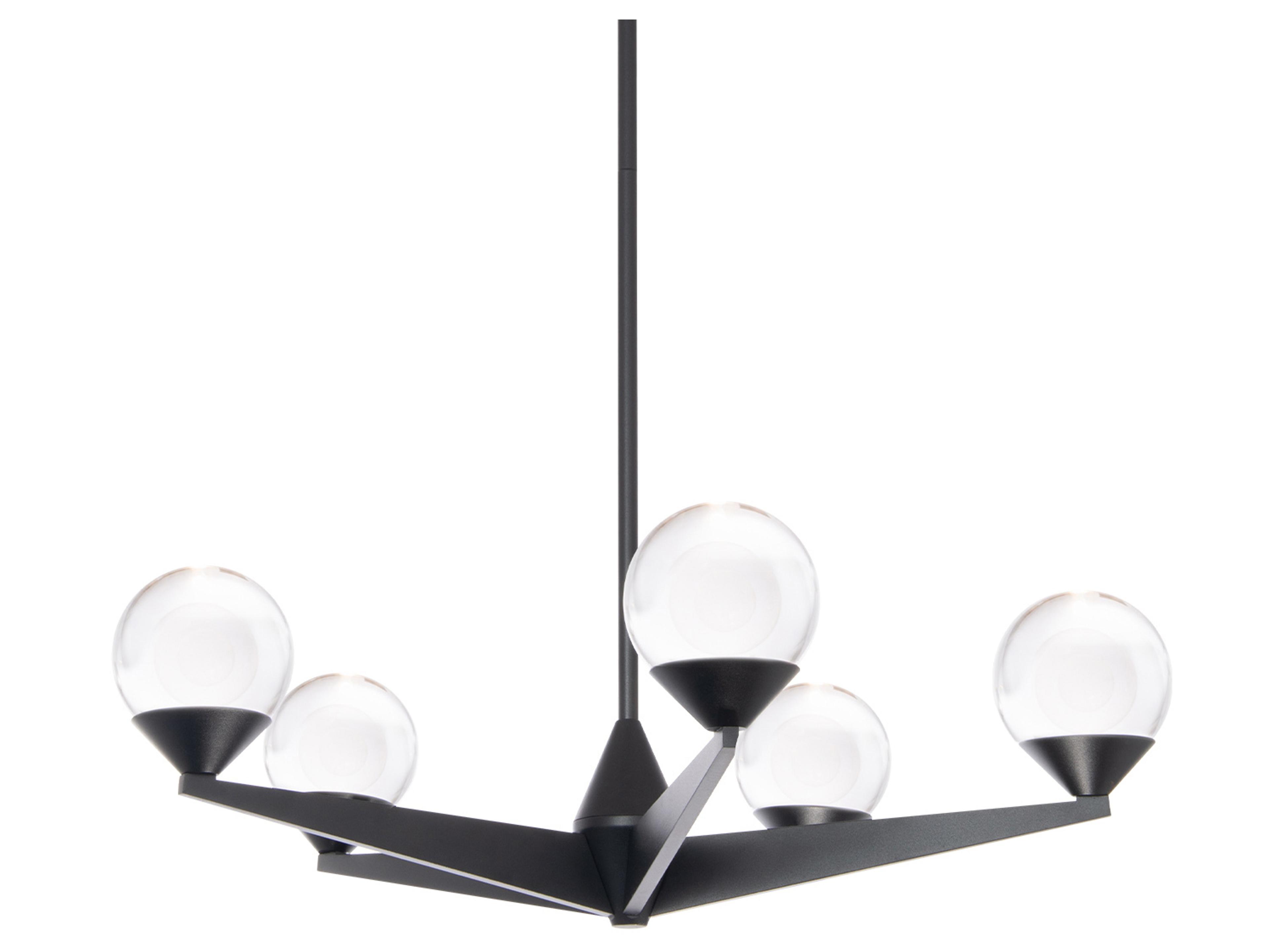 Modern Forms Double Bubble 5-Light Black Glass LED Globe Chandelier