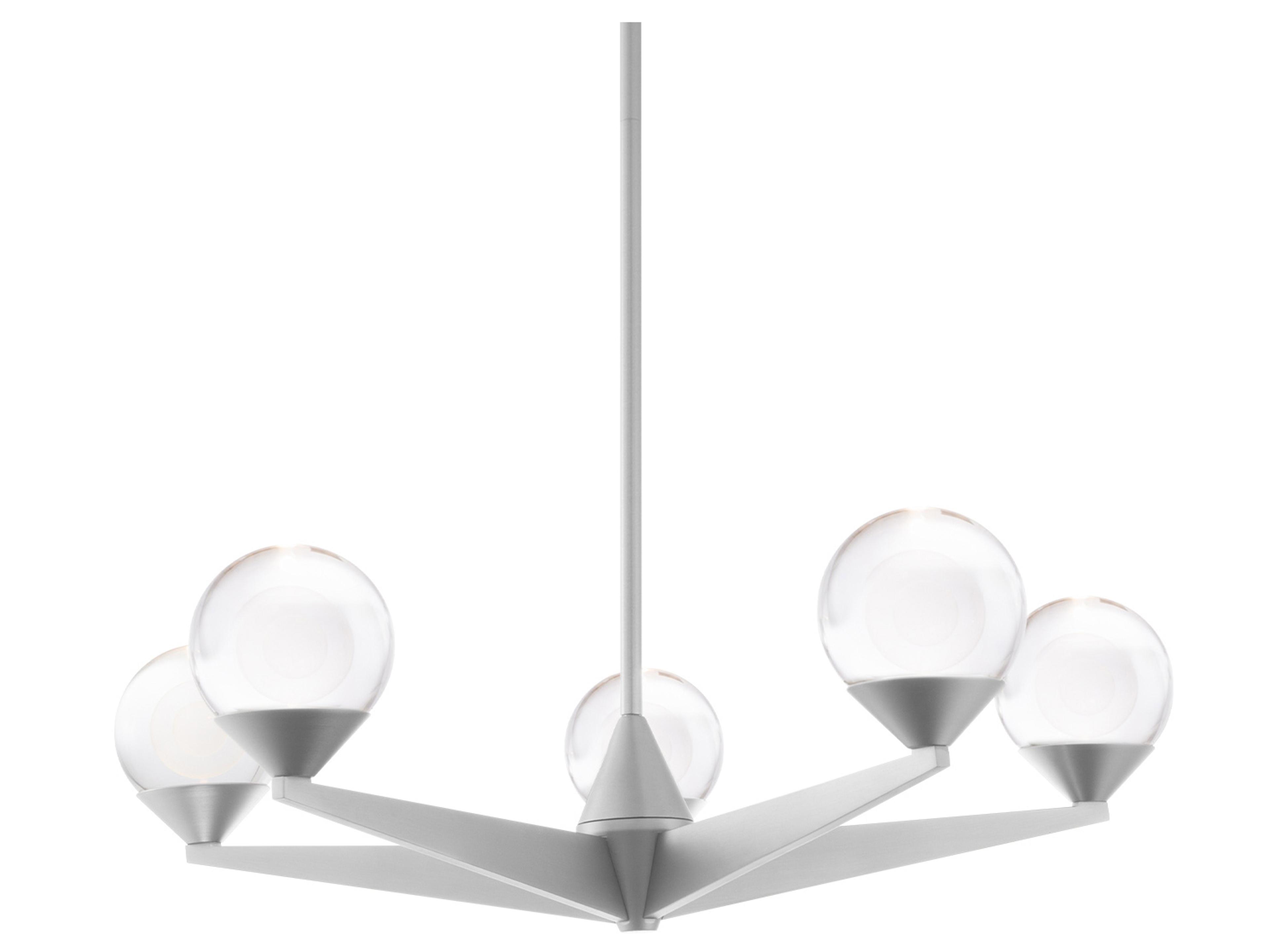 Modern Forms Double Bubble 5-Light Satin Nickel Glass LED Globe Chandelier