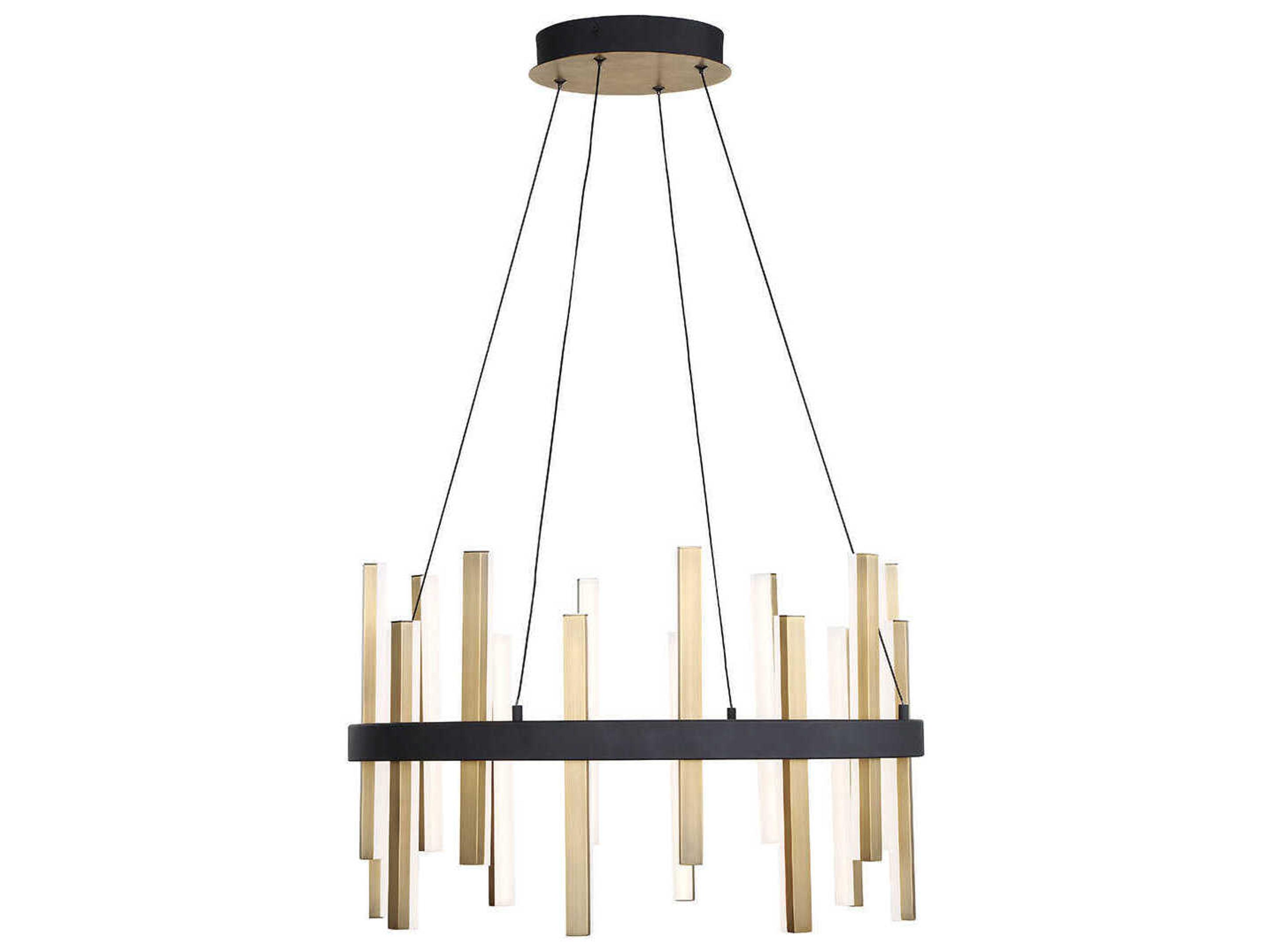 Modern Forms Harmonix 1-Light Black Aged Brass LED Pendant