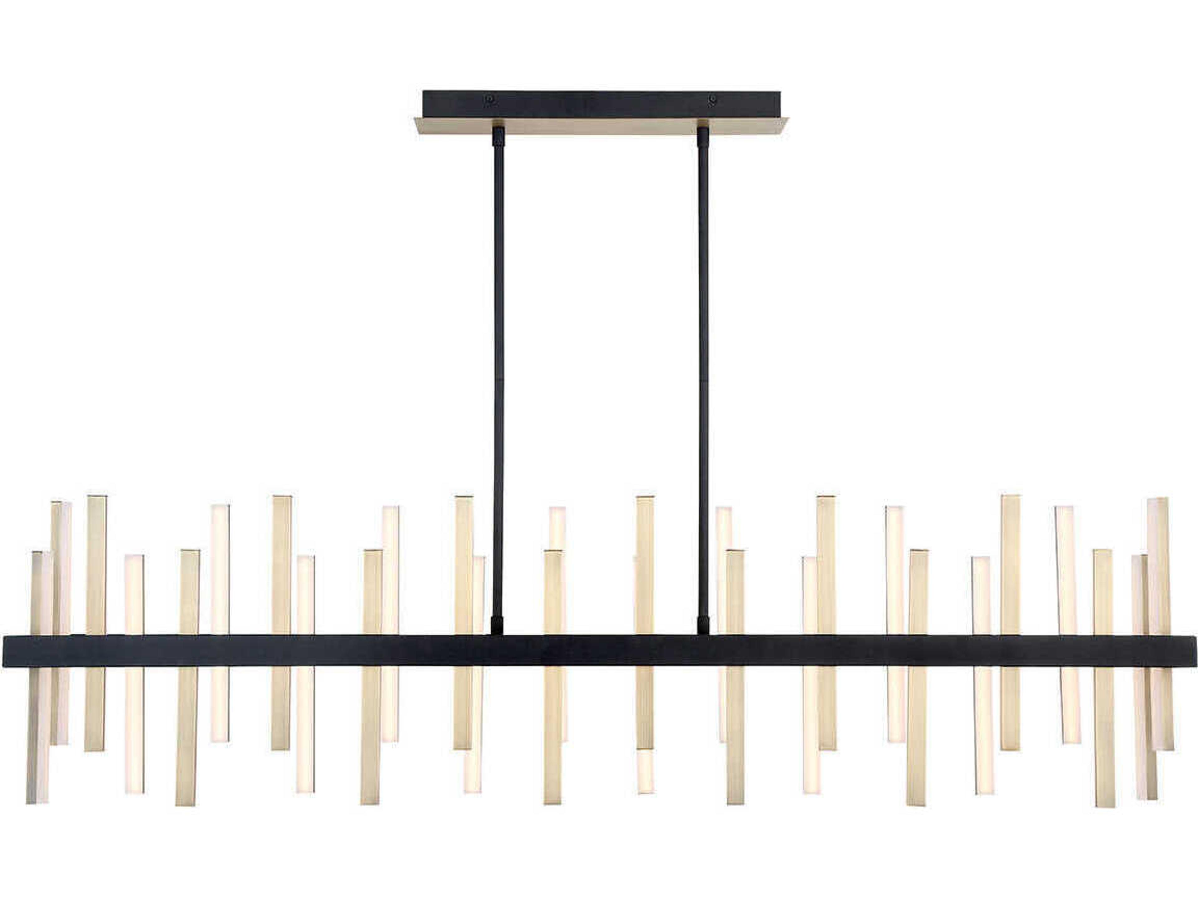 Modern Forms Harmonix 1-Light Black Aged Brass LED Linear Island Pendant