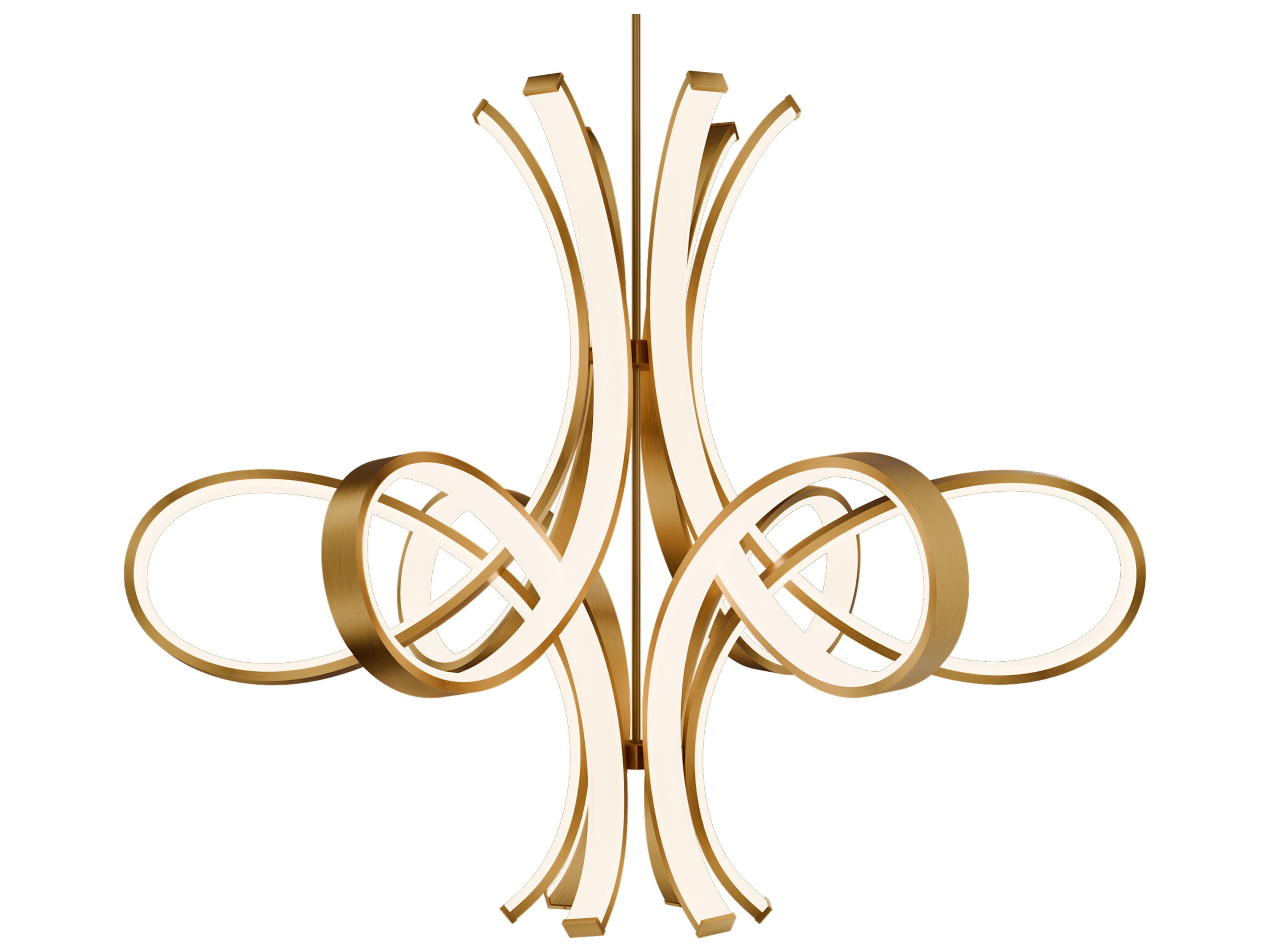 Modern Forms Fleur De Lis 1-Light Aged Brass Pendant