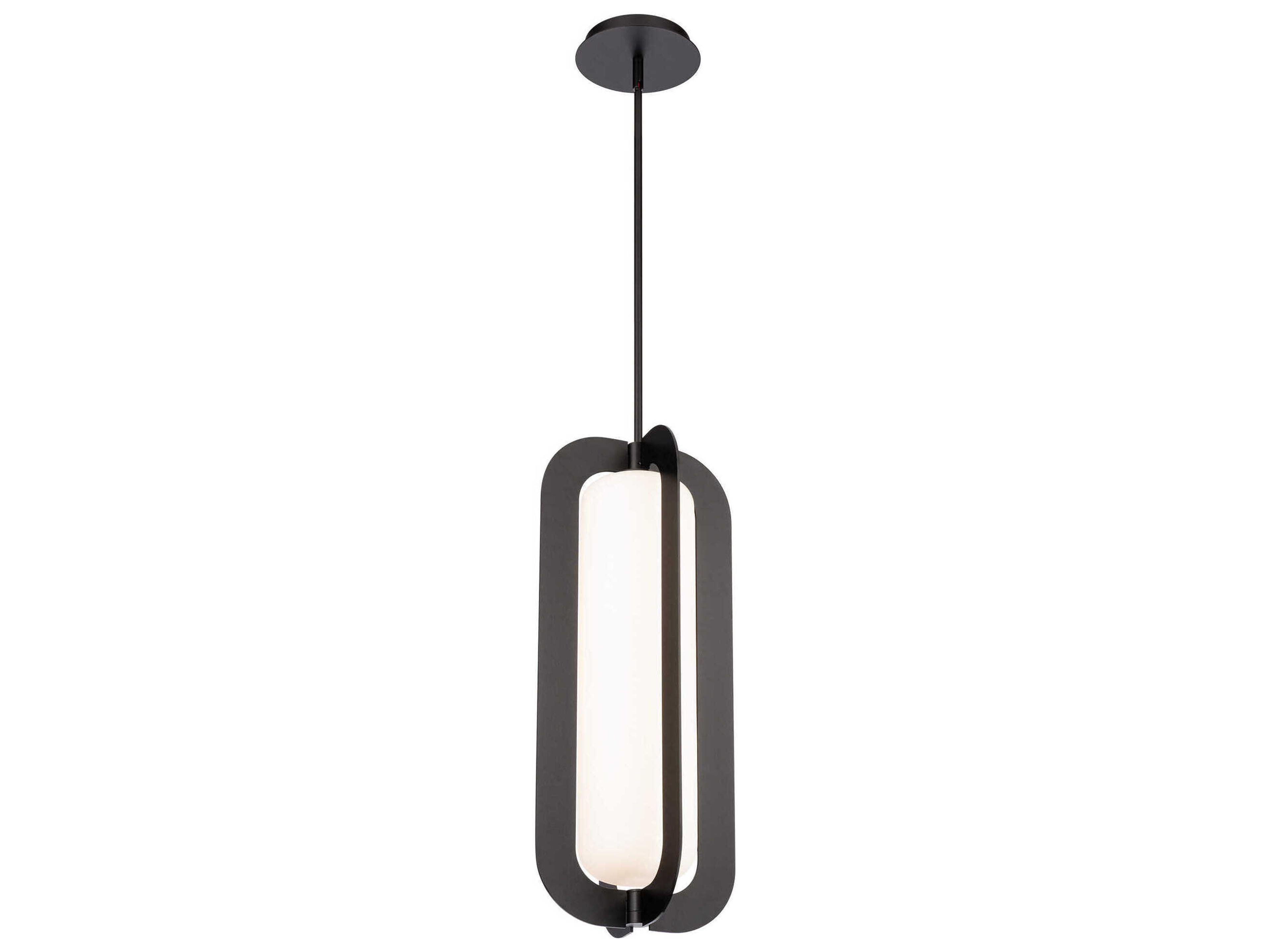 Modern Forms Echelon 1-Light Black Glass LED Cylinder Mini Pendant