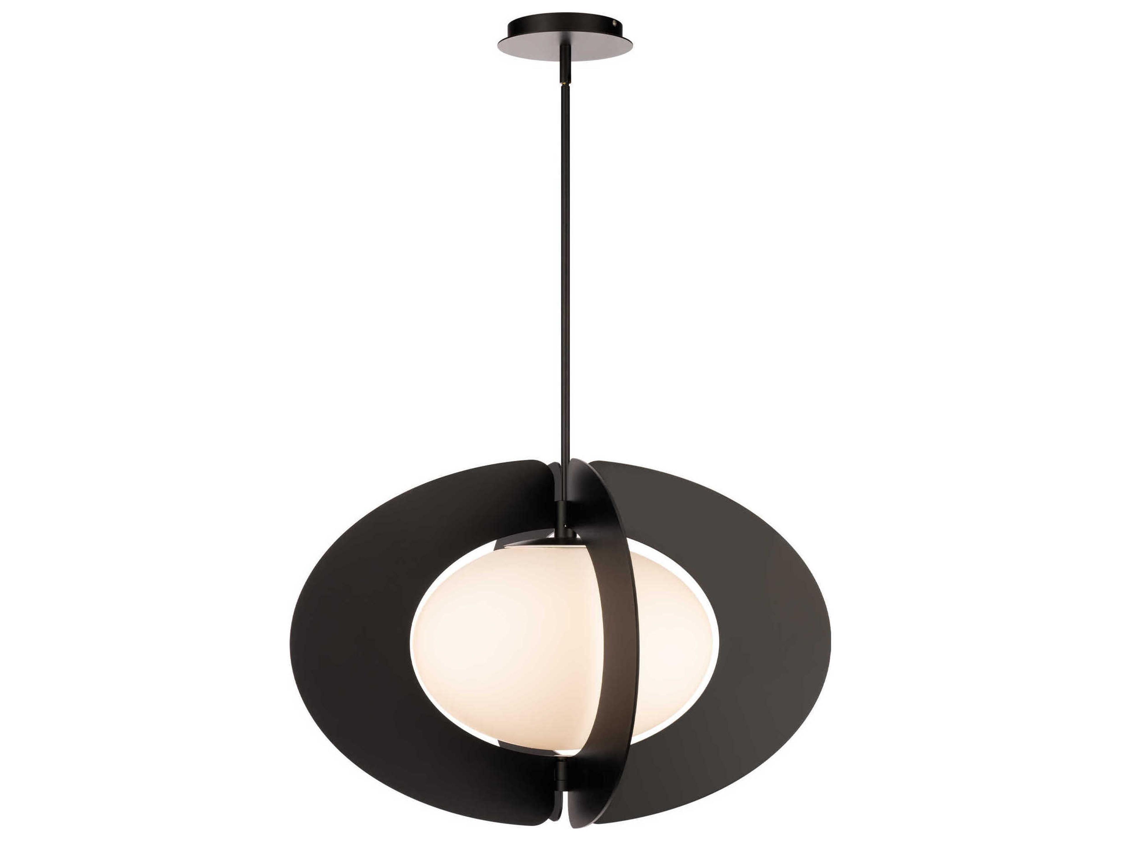 Modern Forms Echelon 1-Light Black Glass LED Geometric Pendant