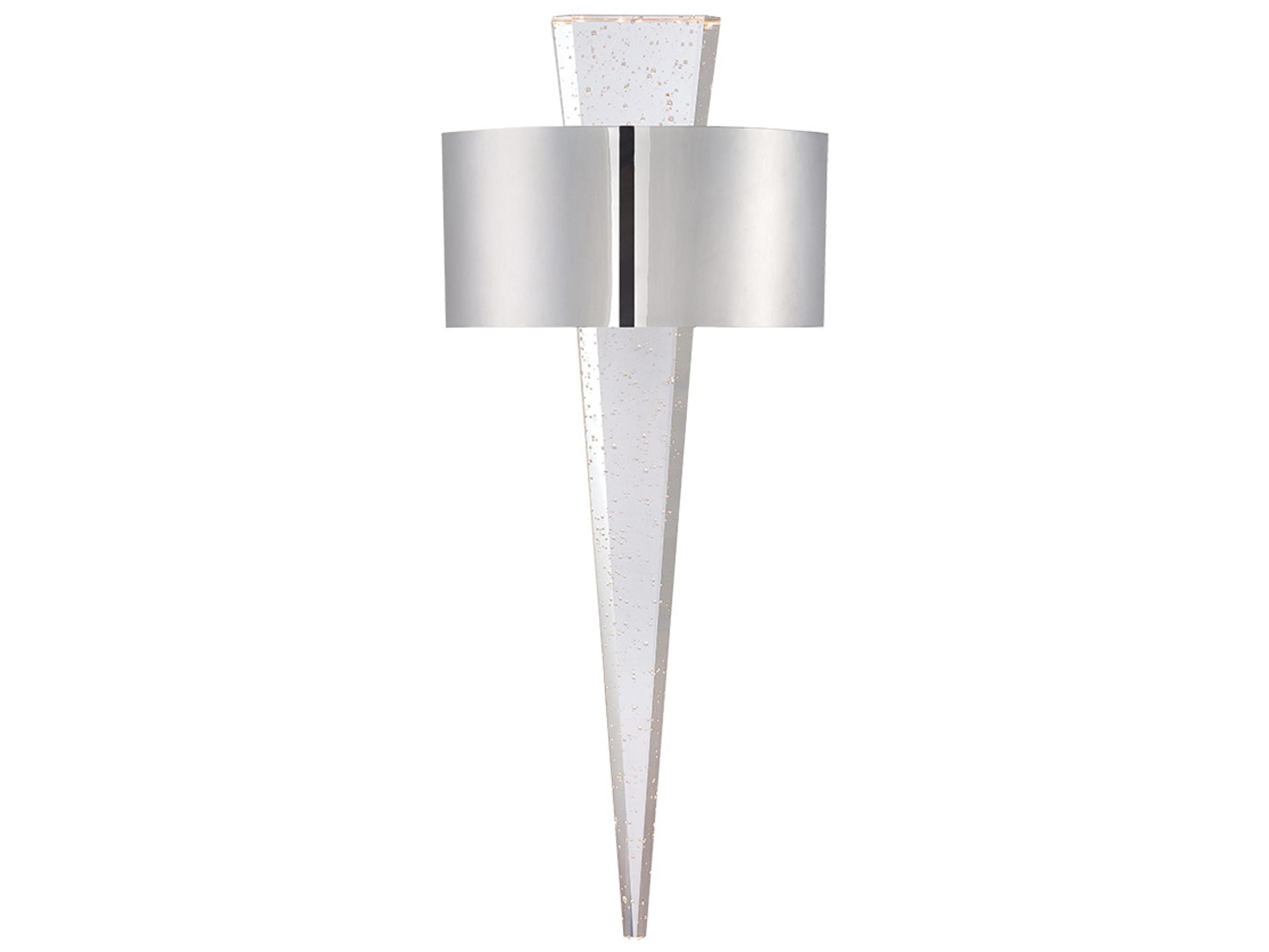 Modern Forms Palladian 2-Light Polished Nickel Crystal Glass Wall Sconce