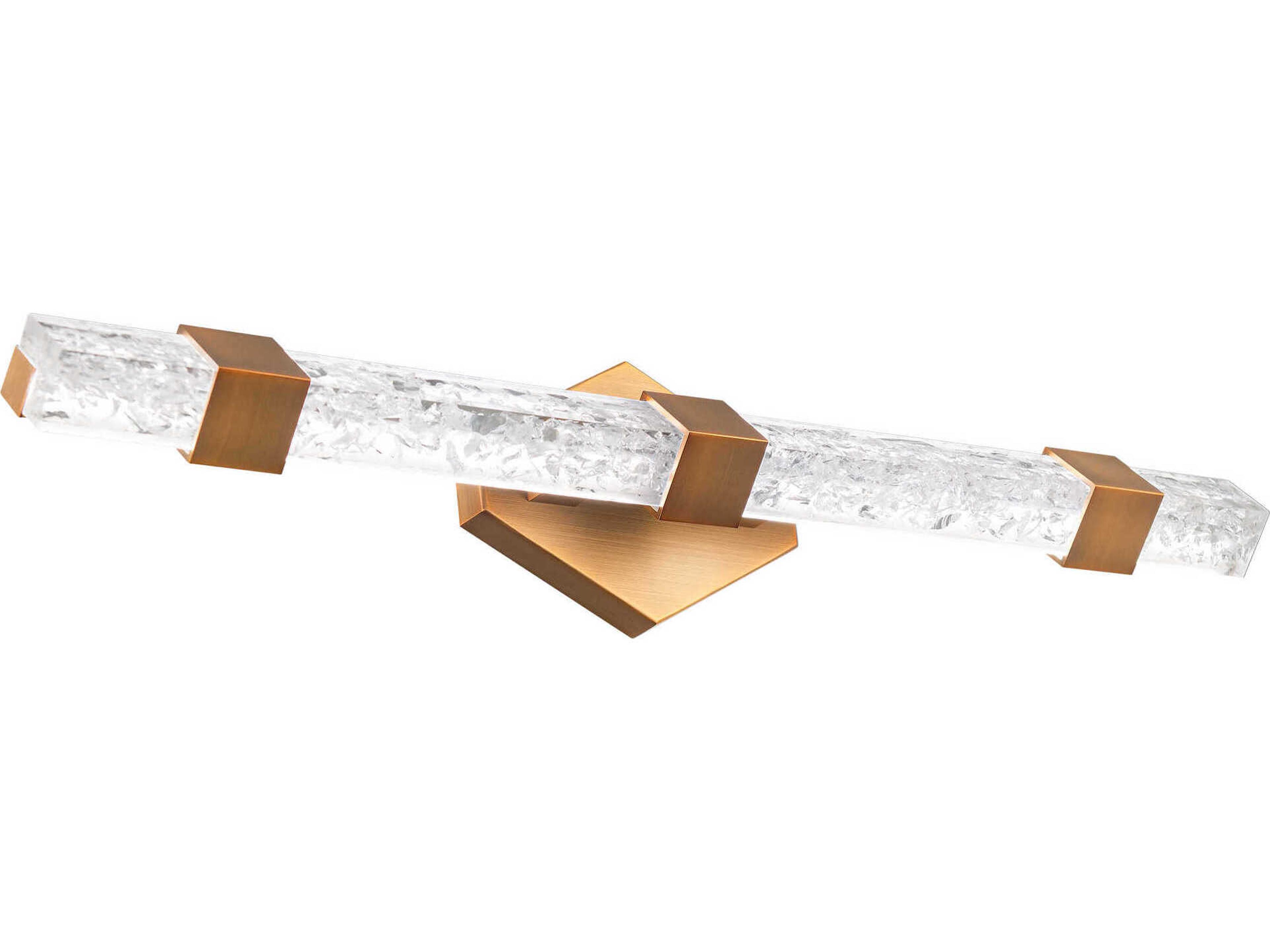 Modern Forms Regal 1-Light Aged Brass Crystal LED Vanity Light