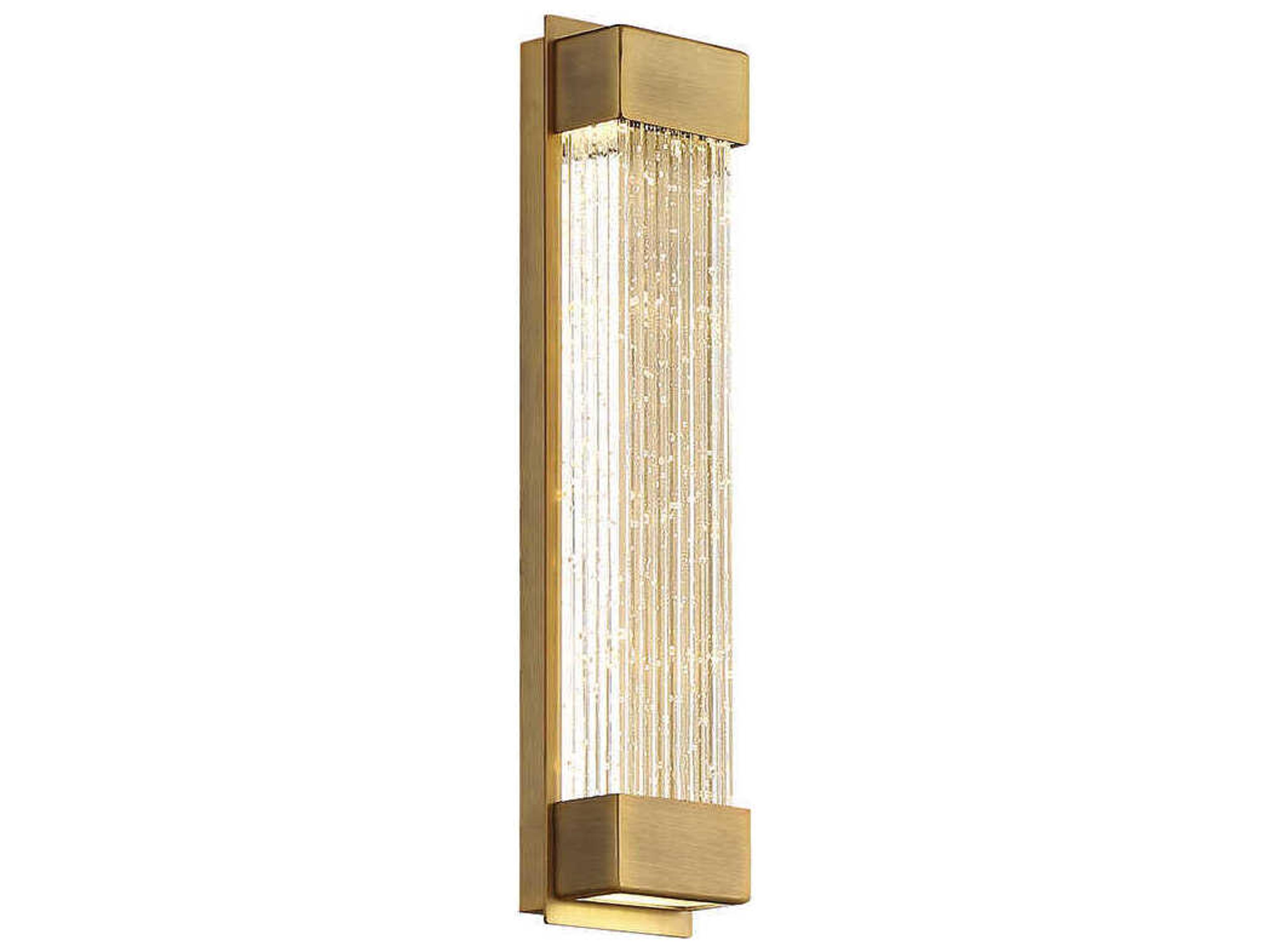 Modern Forms Tower 1-Light Aged Brass Crystal LED Wall Sconce