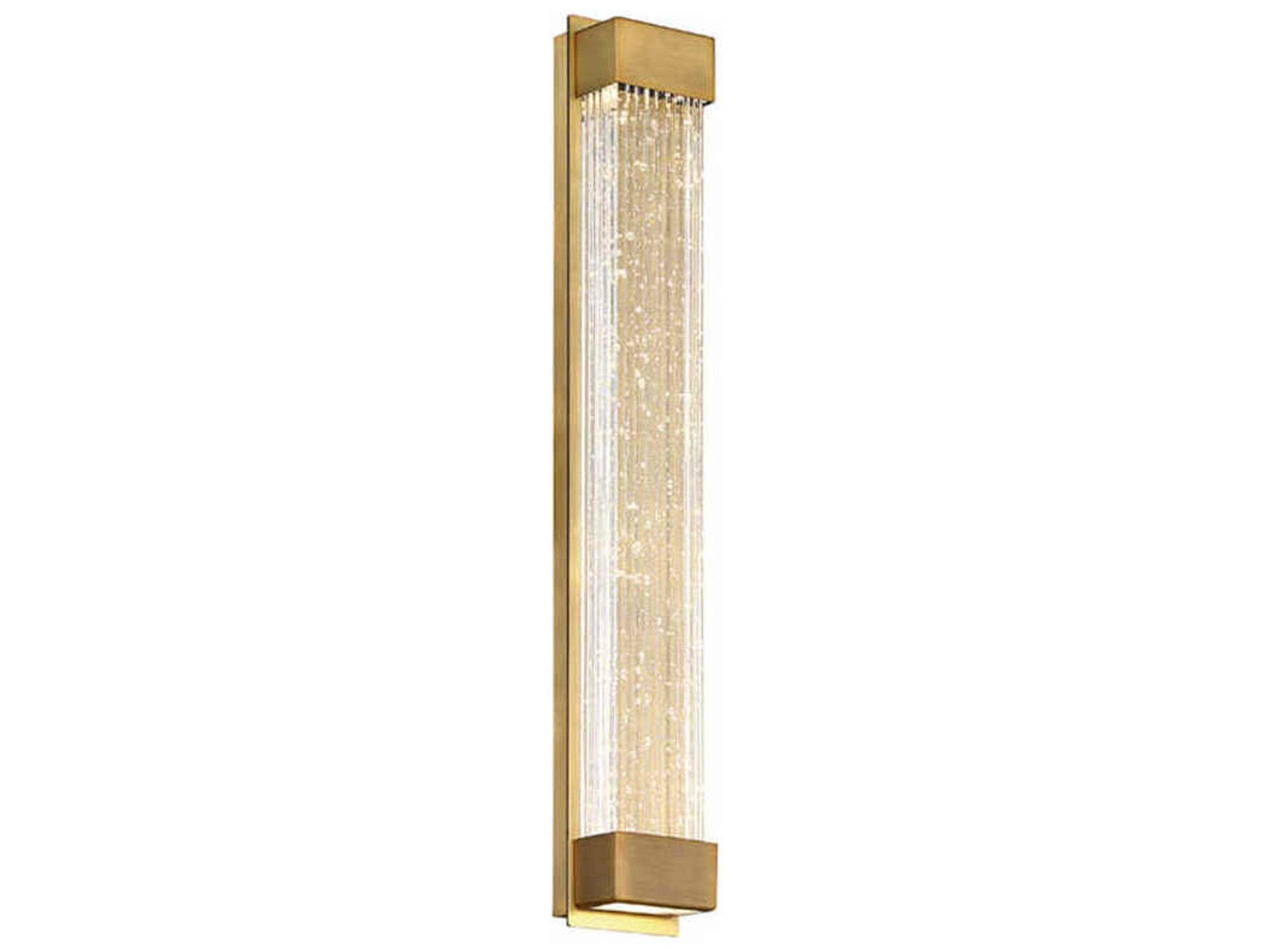Modern Forms Tower 1-Light Aged Brass Crystal LED Wall Sconce