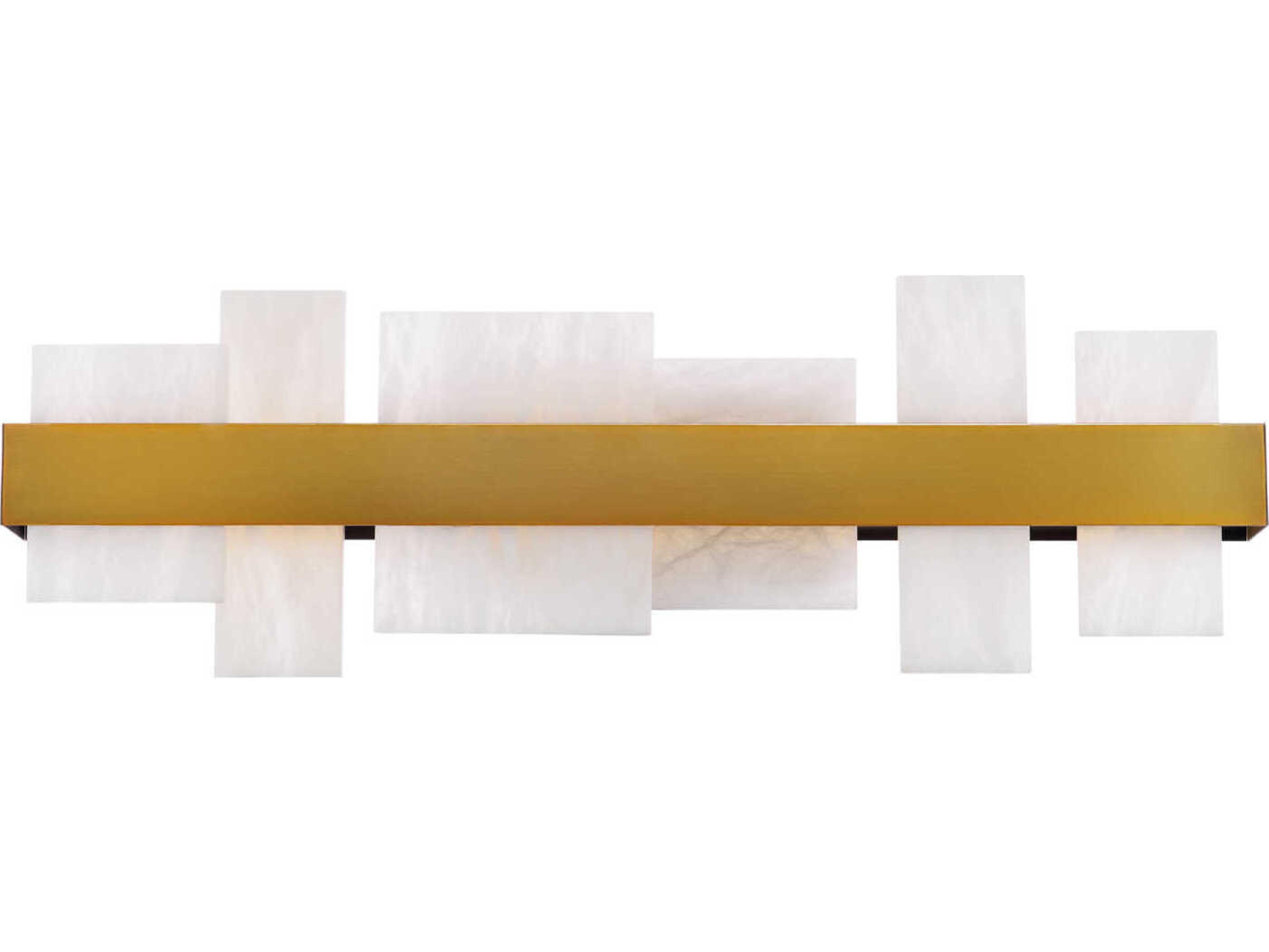 Modern Forms Acropolis 1-Light Aged Brass White LED Vanity Light
