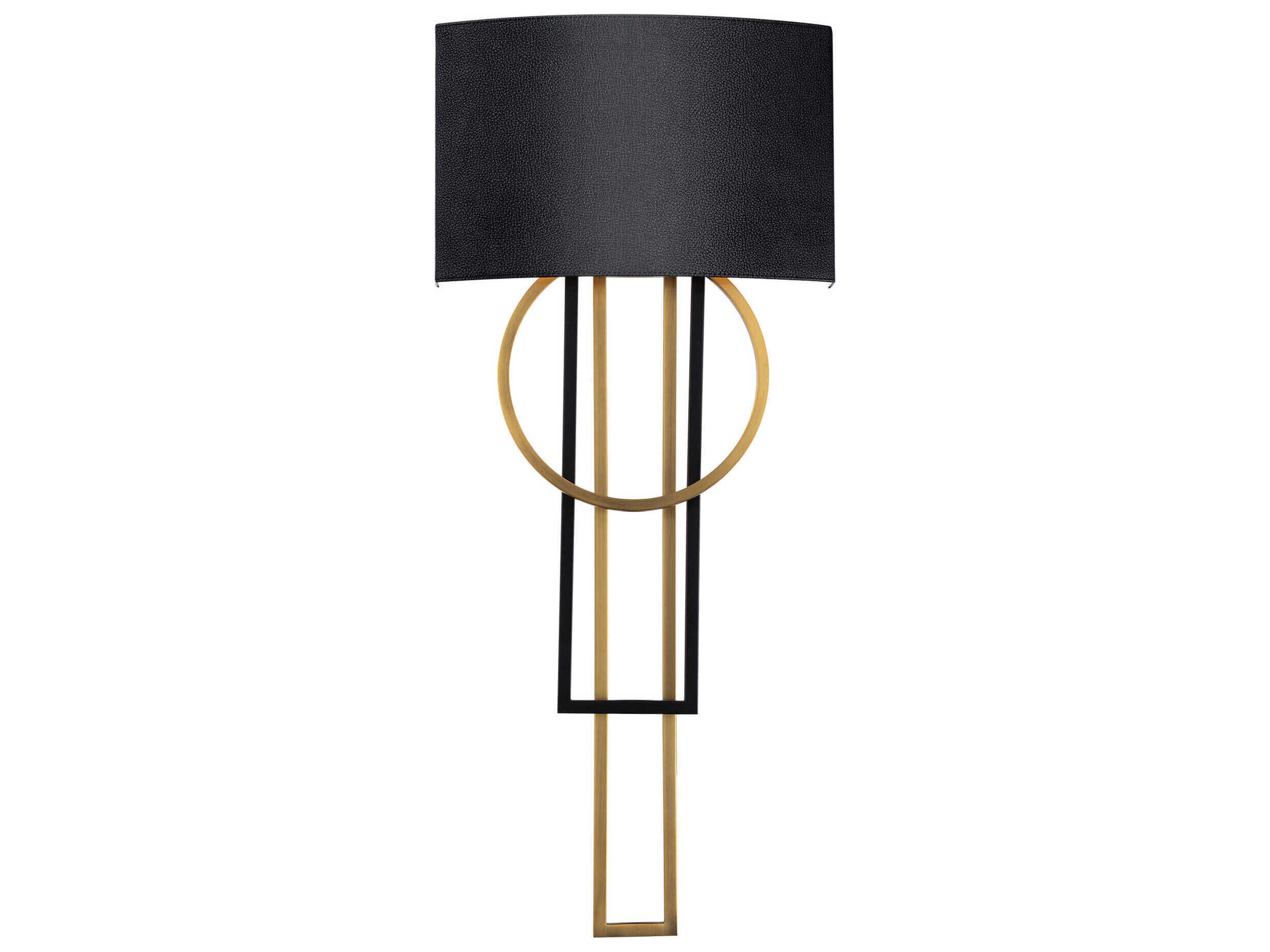 Modern Forms Sartre 1-Light Black Aged Brass Glass Wall Sconce