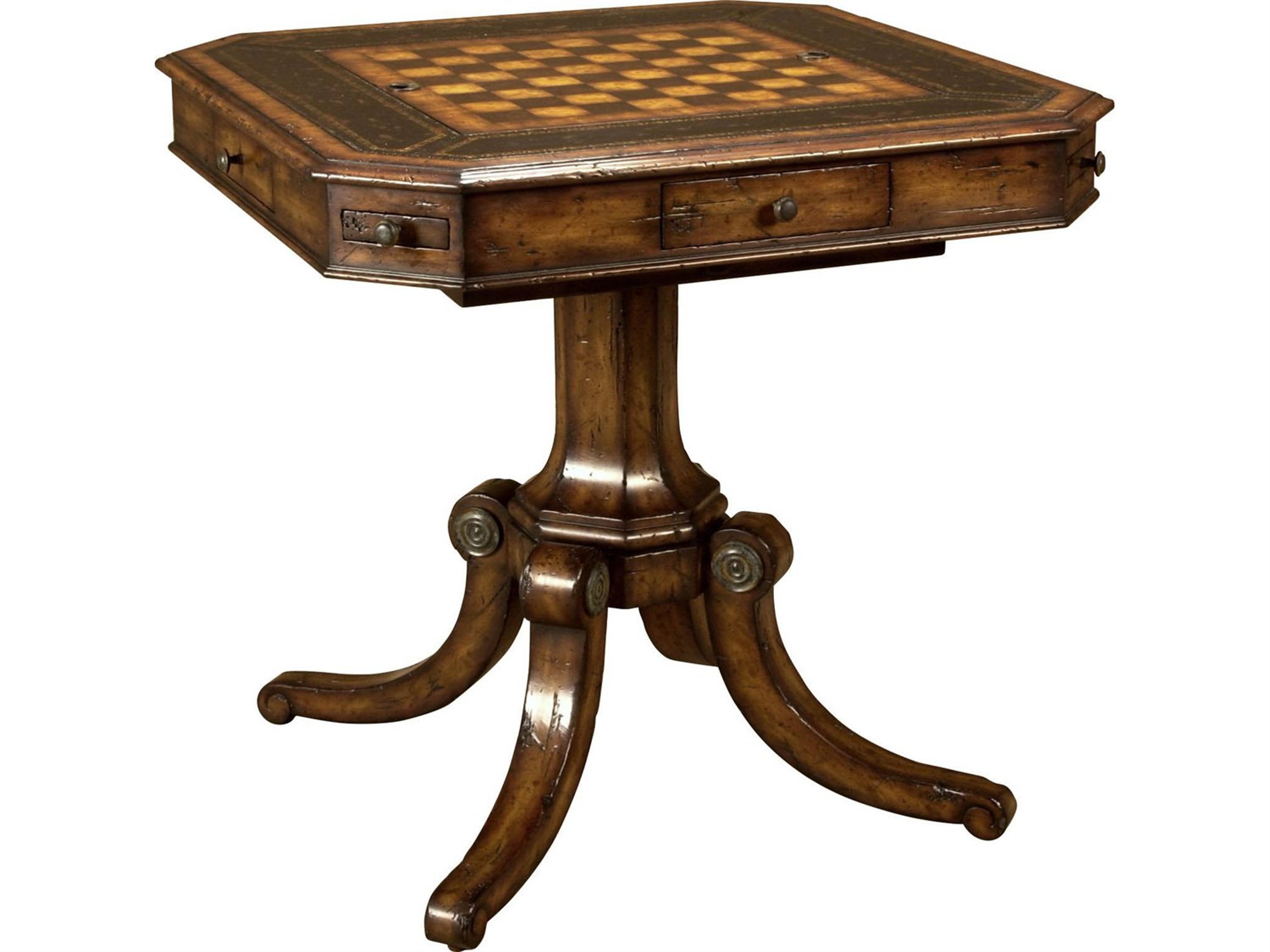 Maitland Smith Brown Chess Game Table