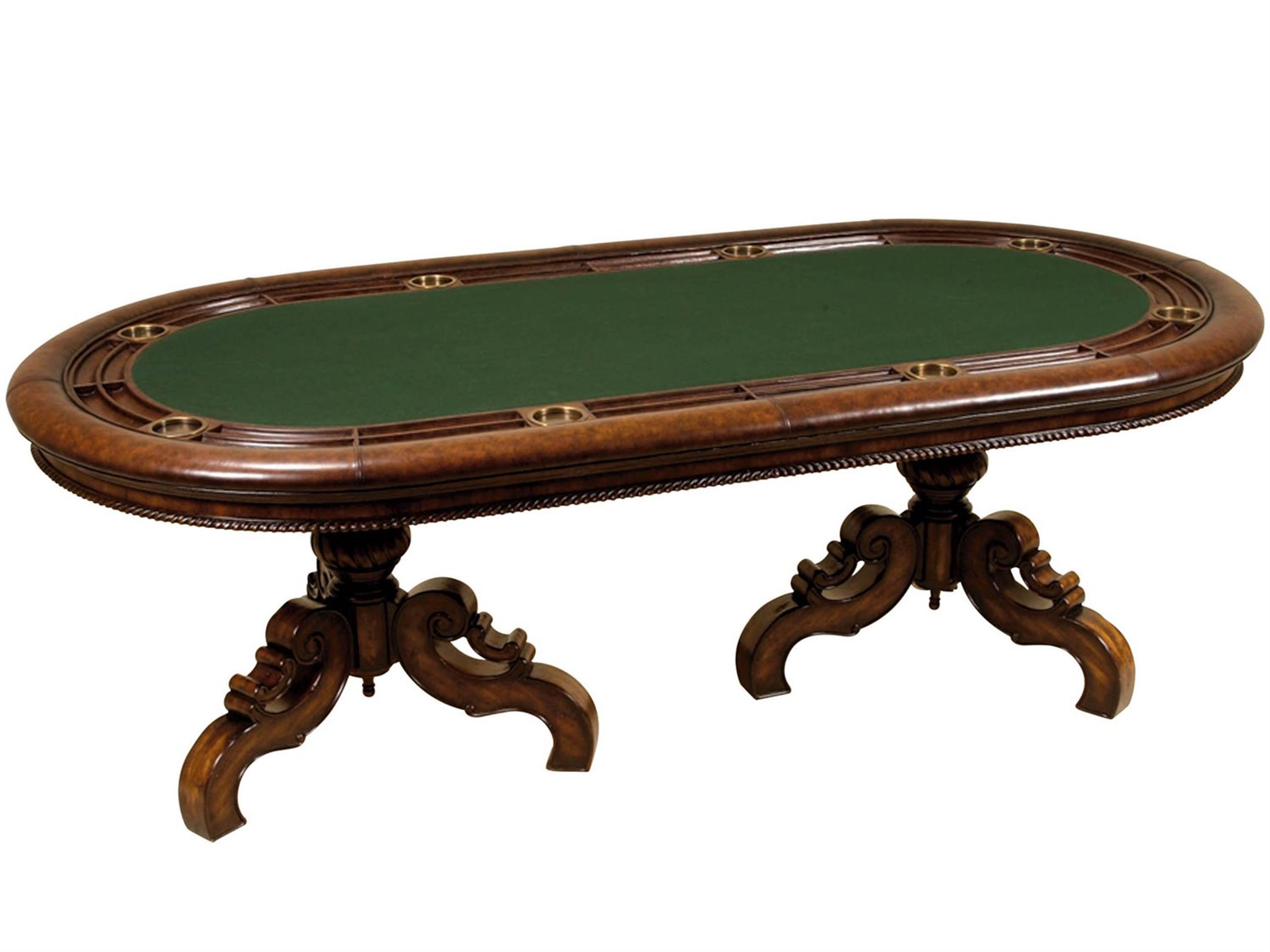 Maitland Smith Brown Dark Antique Lido Poker Game Table