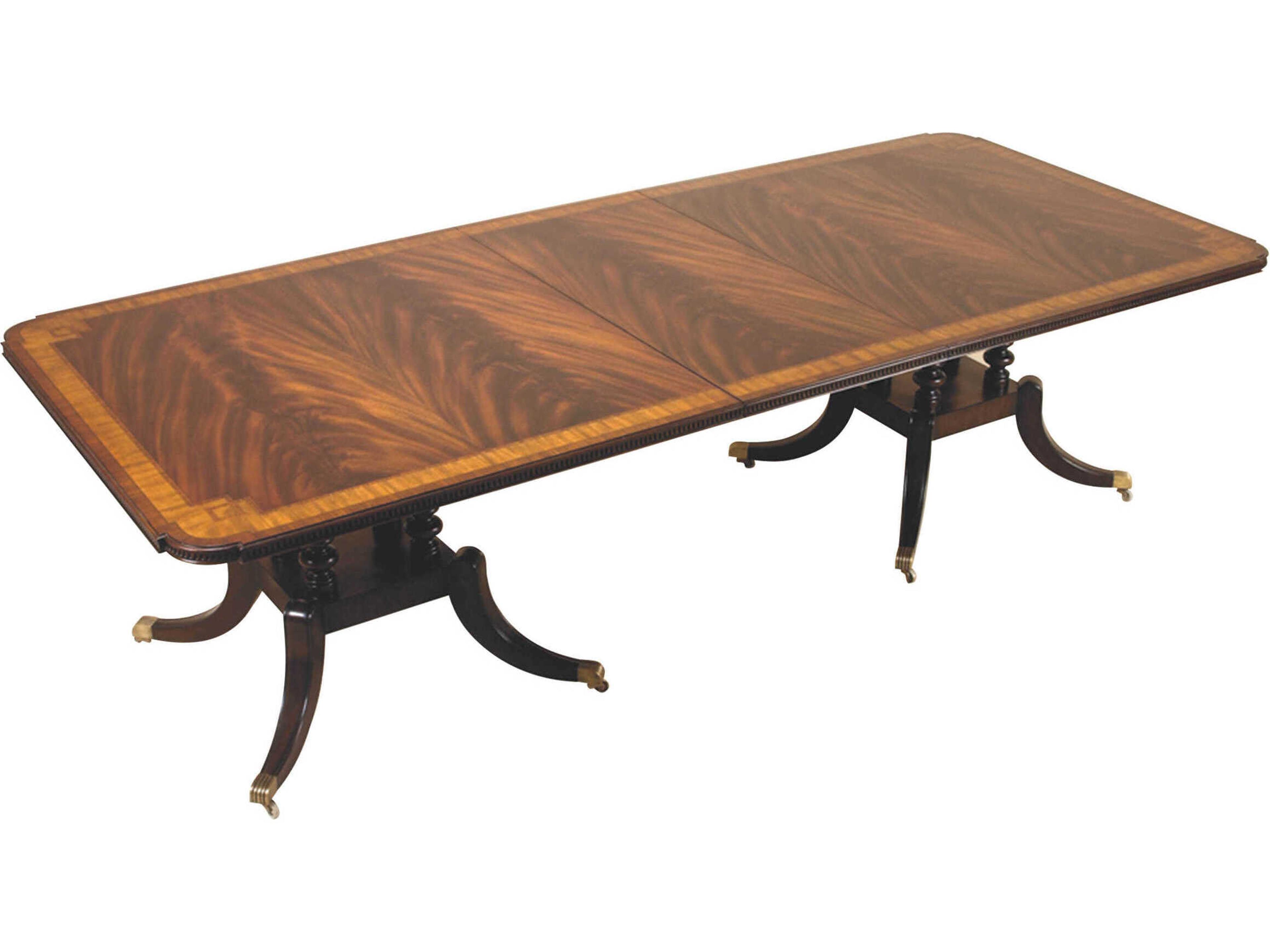 Maitland Smith Greek Key Rectangular Wood Mahogany Dining Table