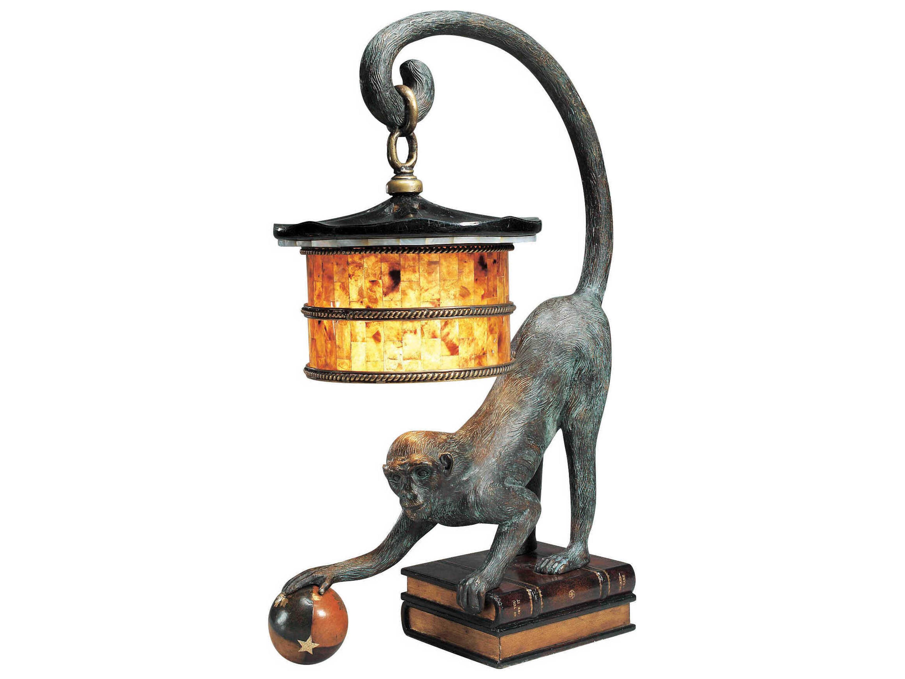 Maitland Smith Money Verdigris Bronze Patina Buffet Lamp