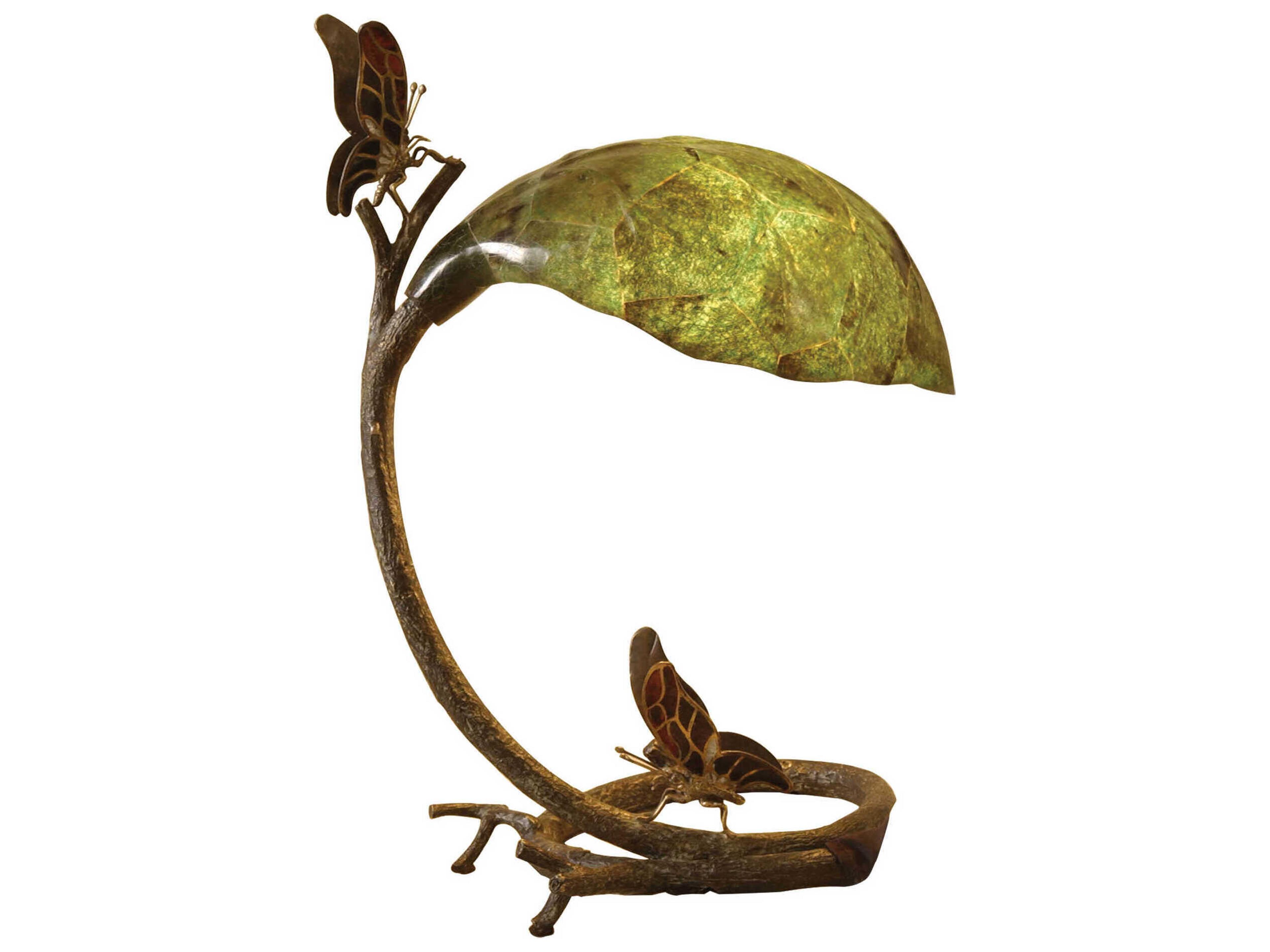 Maitland Smith Butterfly Verdigris Green Bronze Table Lamp