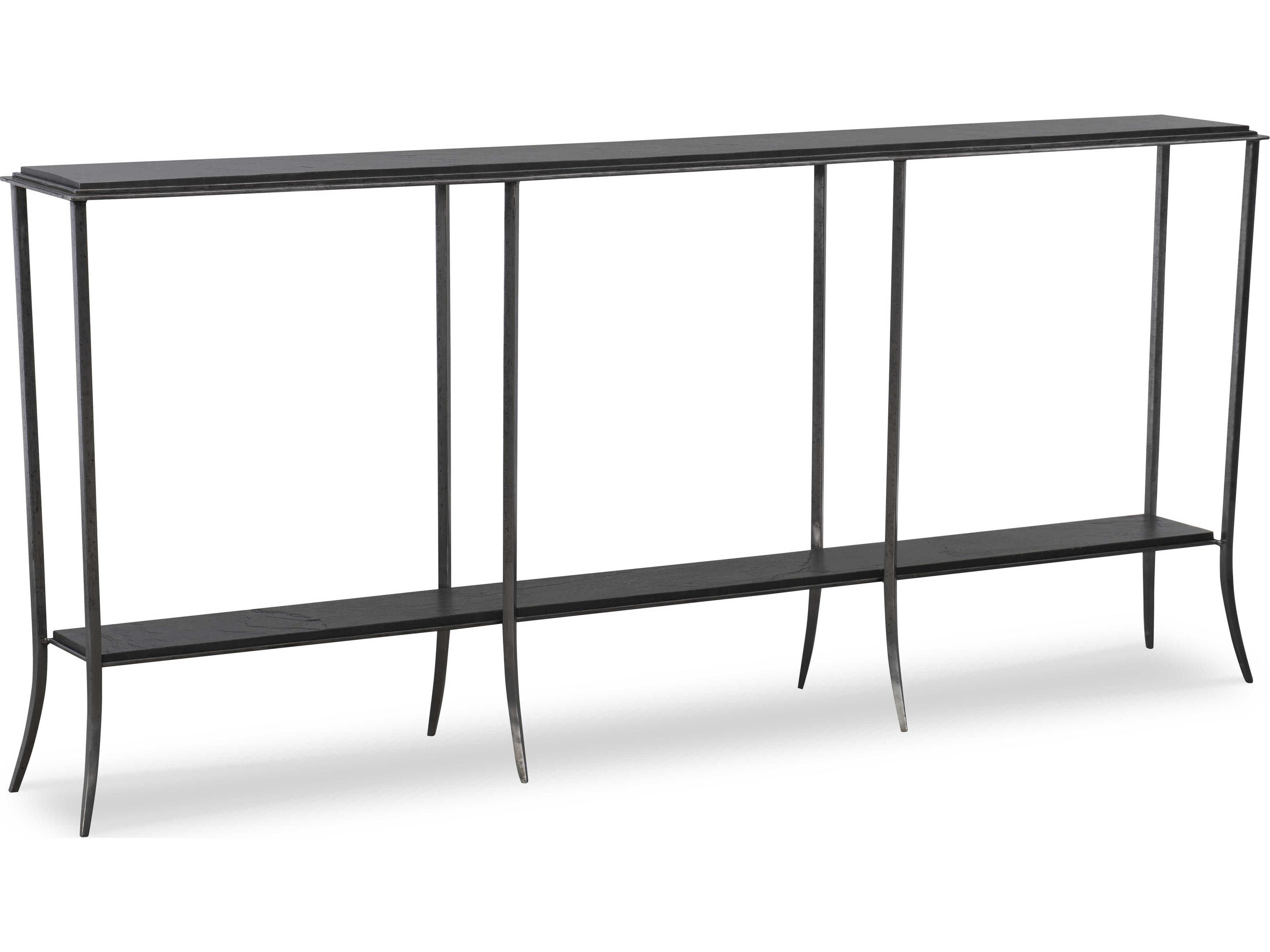 Maitland Smith Elan Rectangular Stone Dark Scagliola Console Table