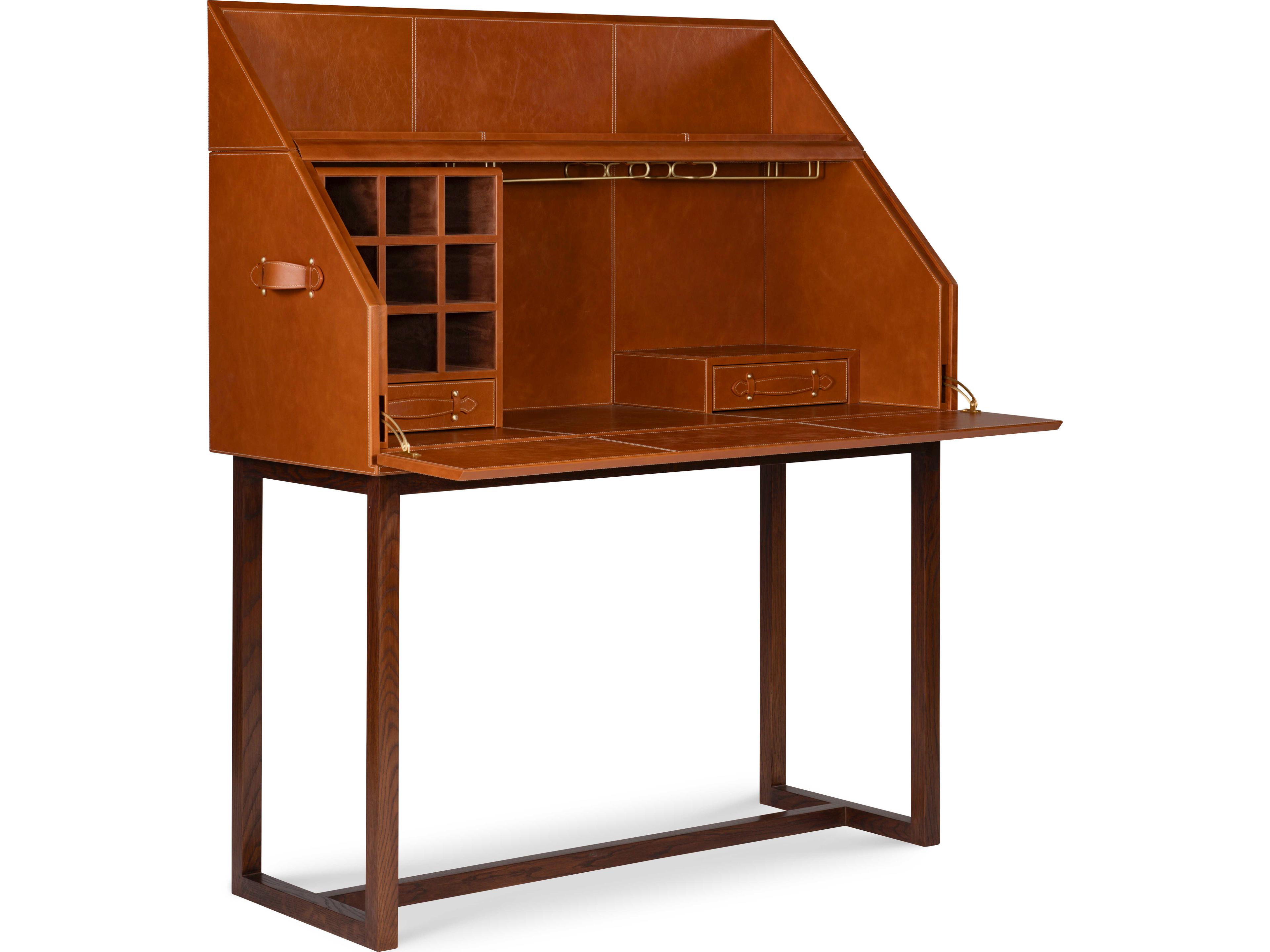 Maitland Smith Ravenwood Brown Oak Wood Bar Cabinet