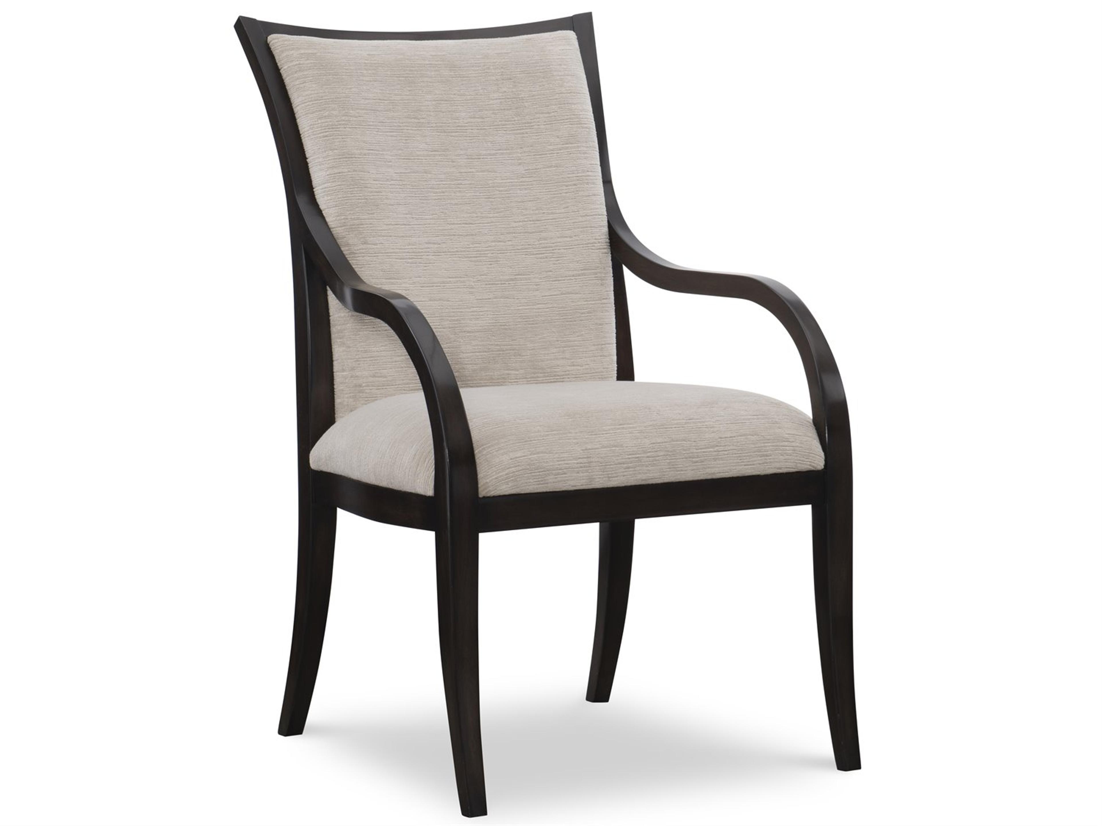 Maitland Smith Lyric Brown Fabric Arm Dining Chair