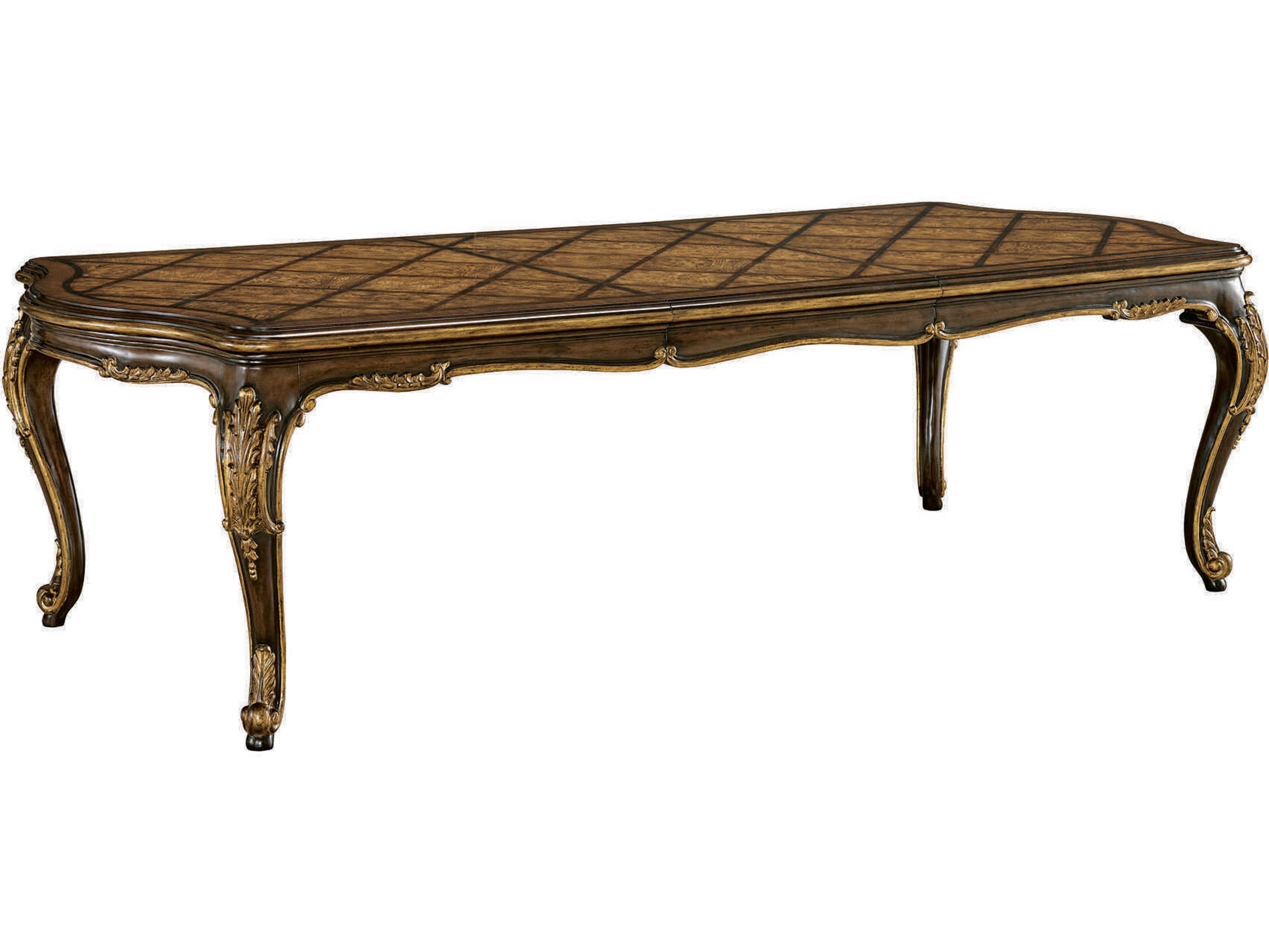 Maitland Smith Aria Rectangular Wood Aria Aged Gold Dining Table