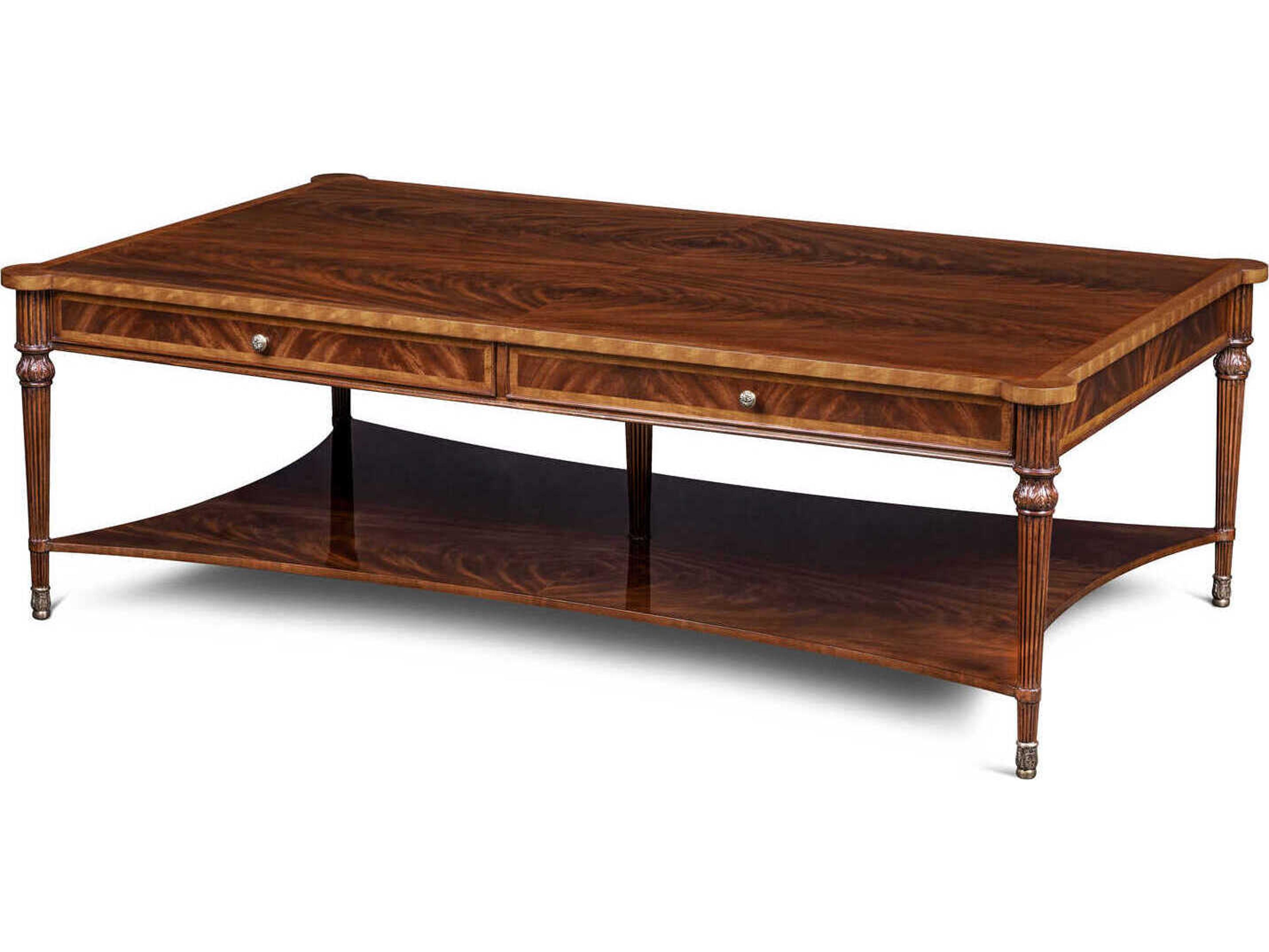 Maitland Smith Lawson Rectangular Wood Mahogany Cocktail Table