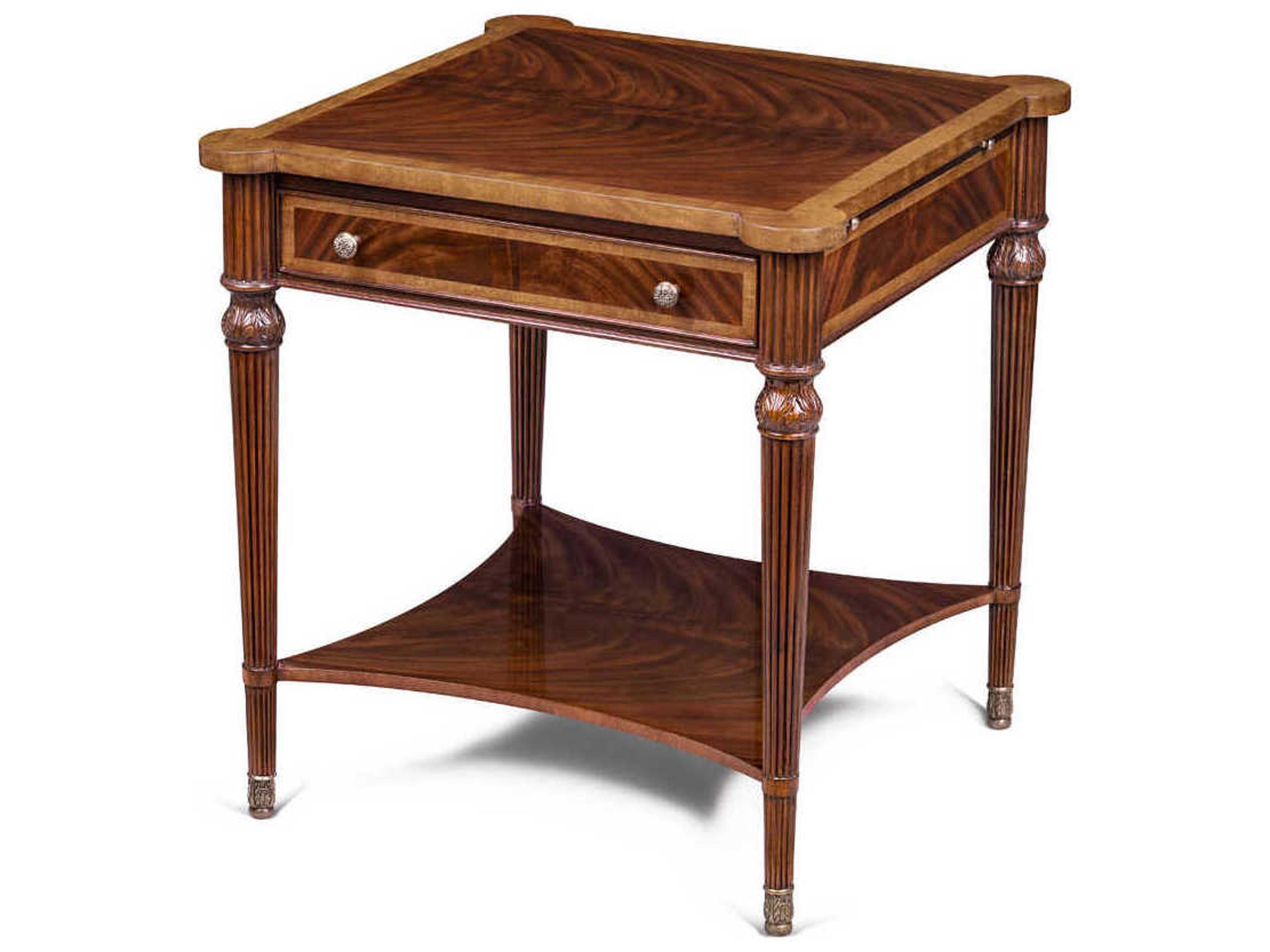Maitland Smith Carter Square Wood Mahogany End Table