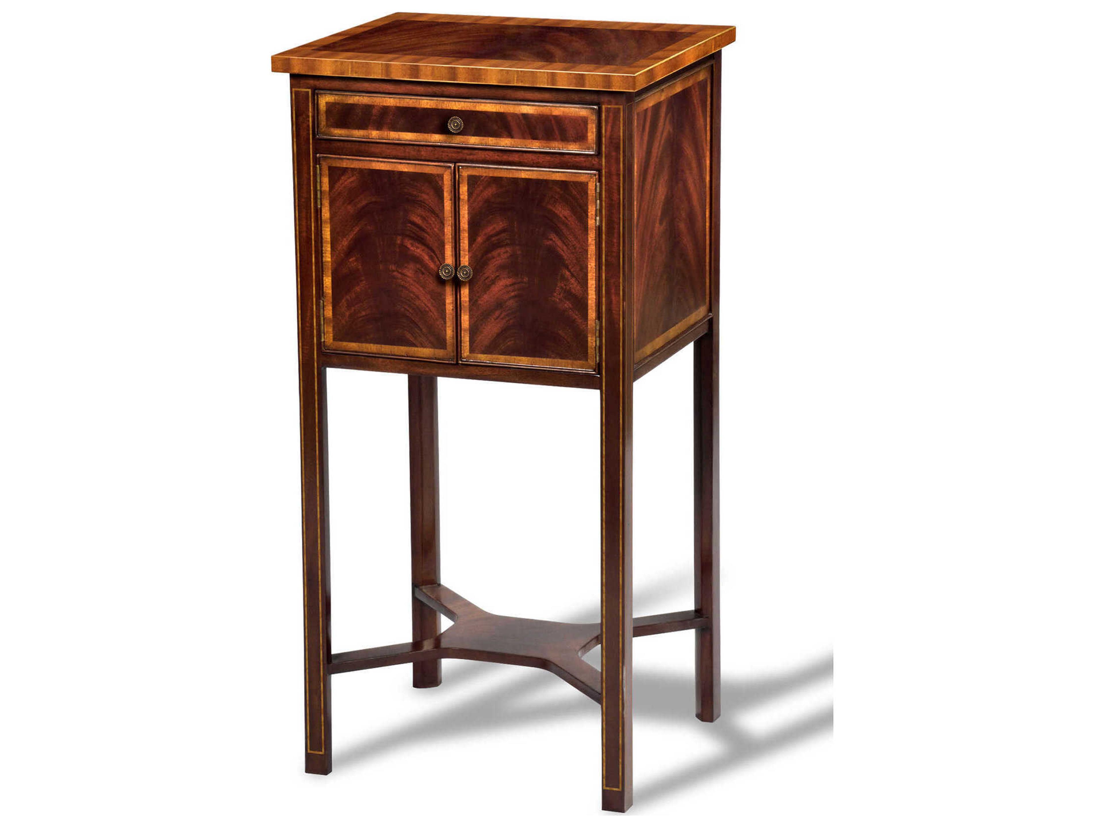 Maitland Smith Vivian 1-Drawer Brown Mahogany Wood Nightstand