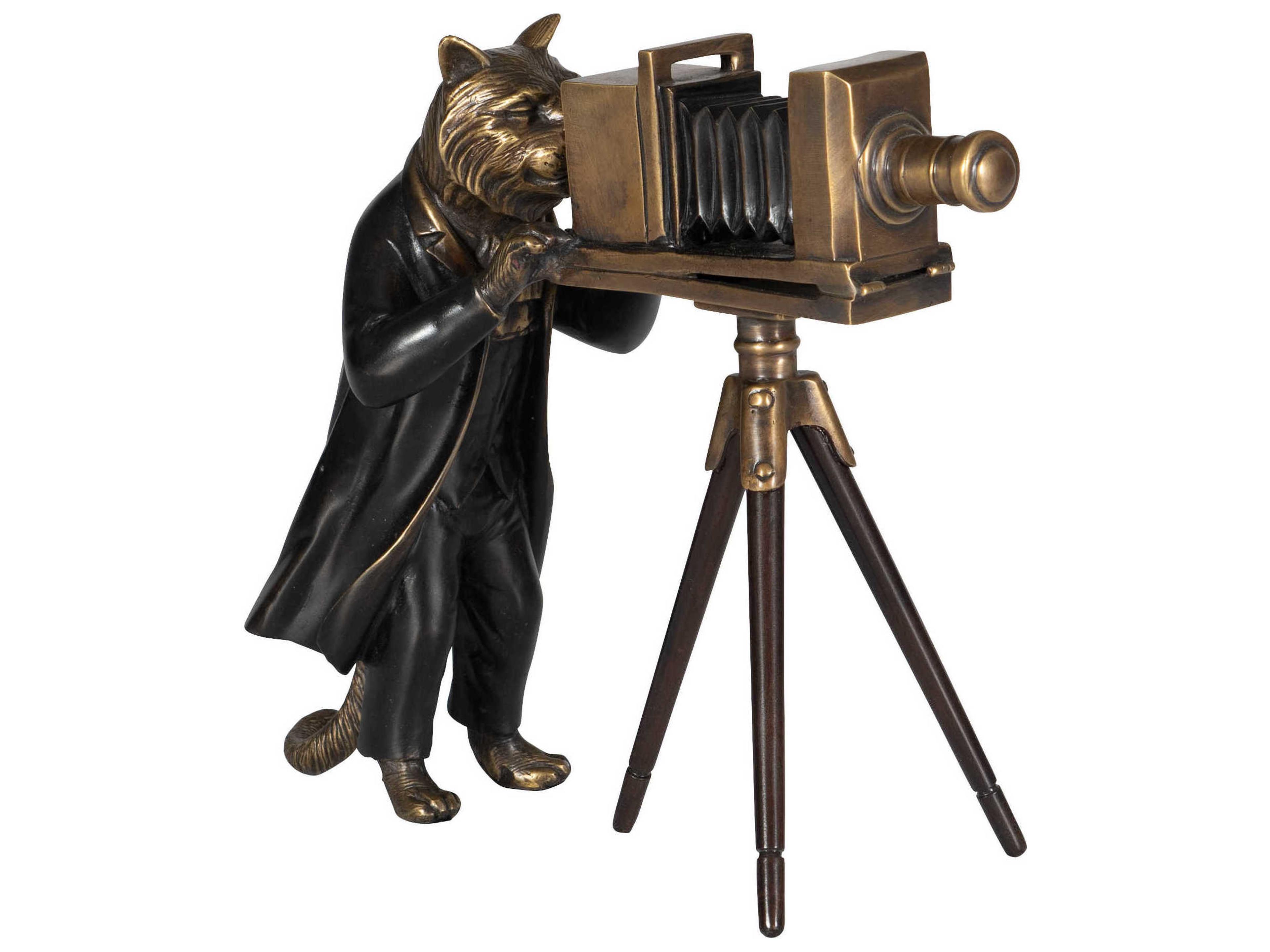 Maitland Smith Brass Black Feline Fotography Sculpture