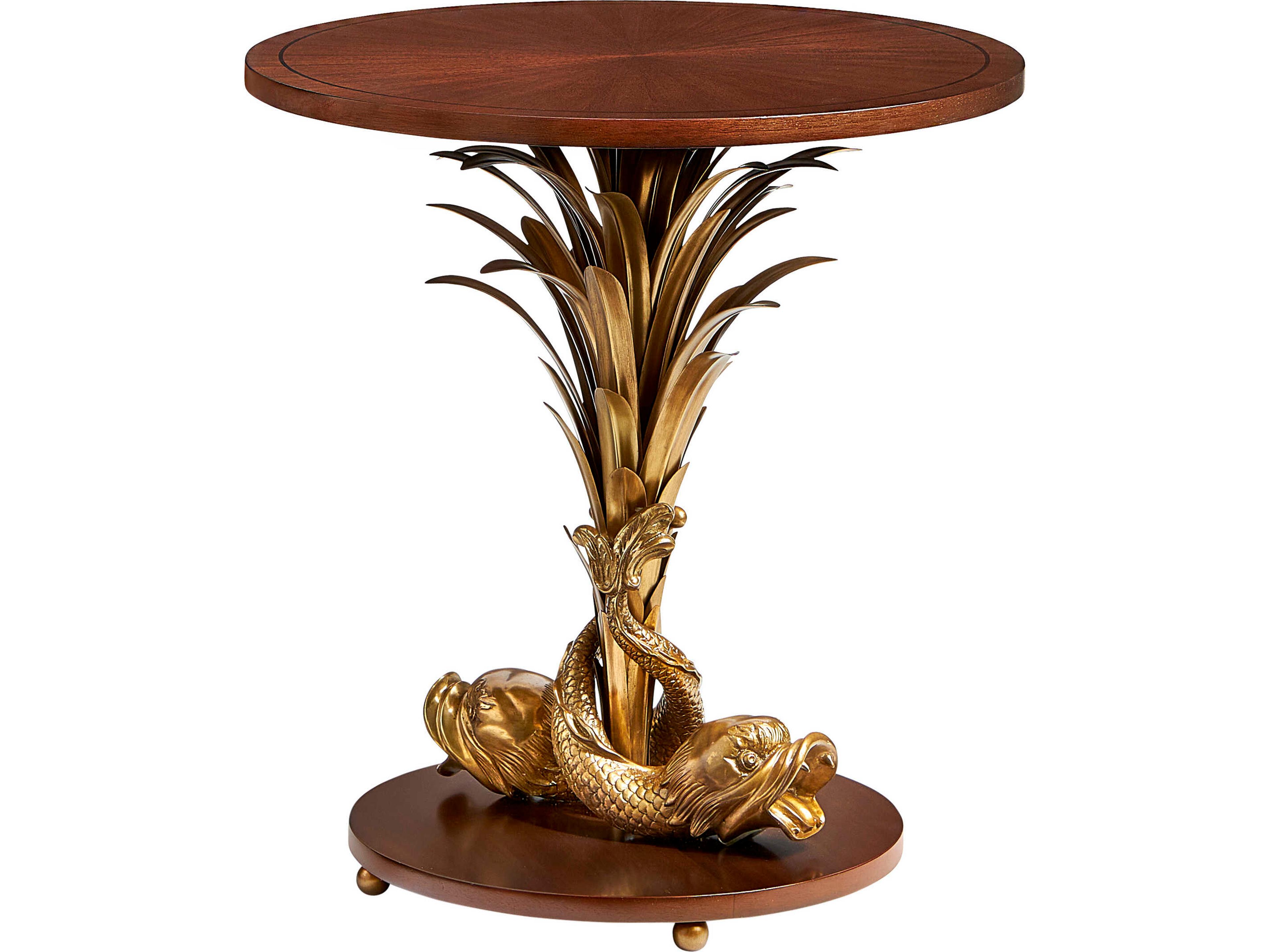 Maitland Smith Mg Round Wood End Table